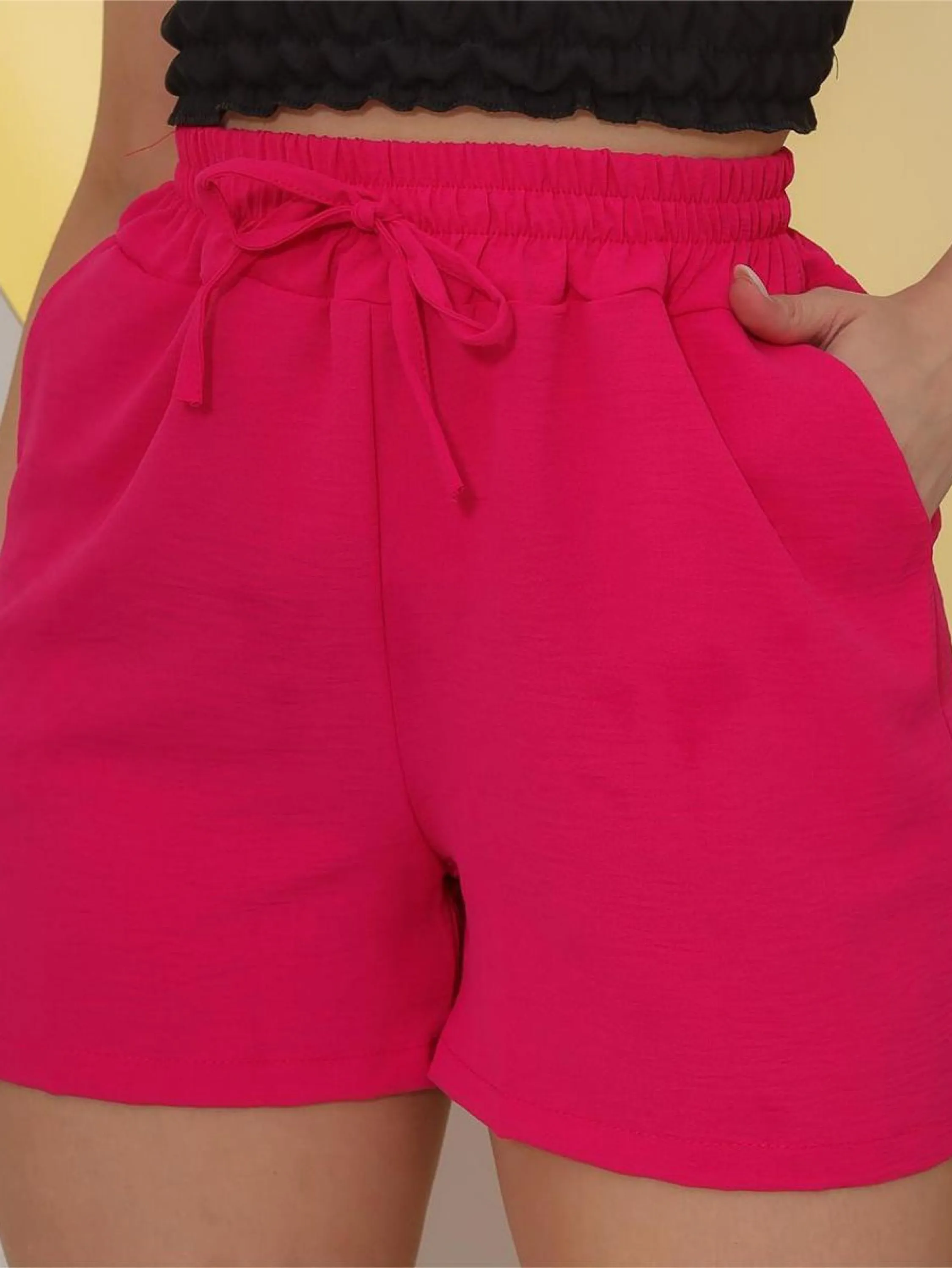 SHORTS FEMININAS TECIDO DUNA，liquidação de verão,YY101