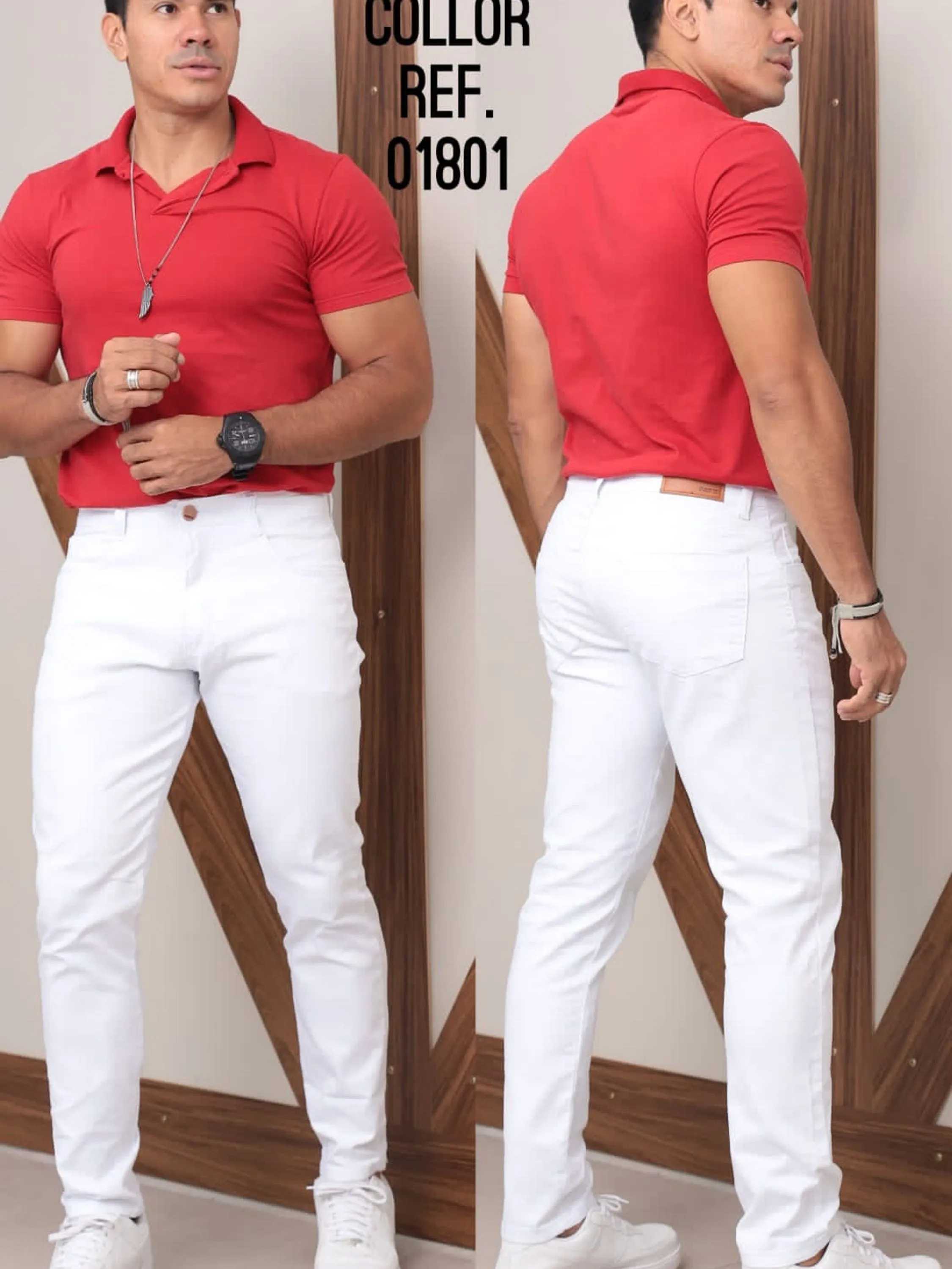 Calça jeans masculina branco,36 ao 48