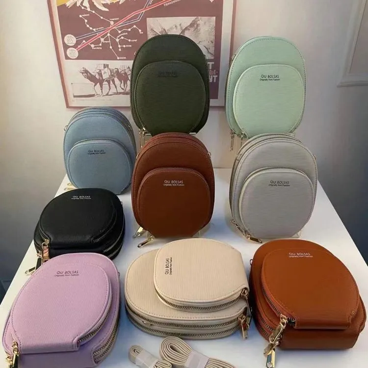 Bolsa feminina porta celular com 3ziper