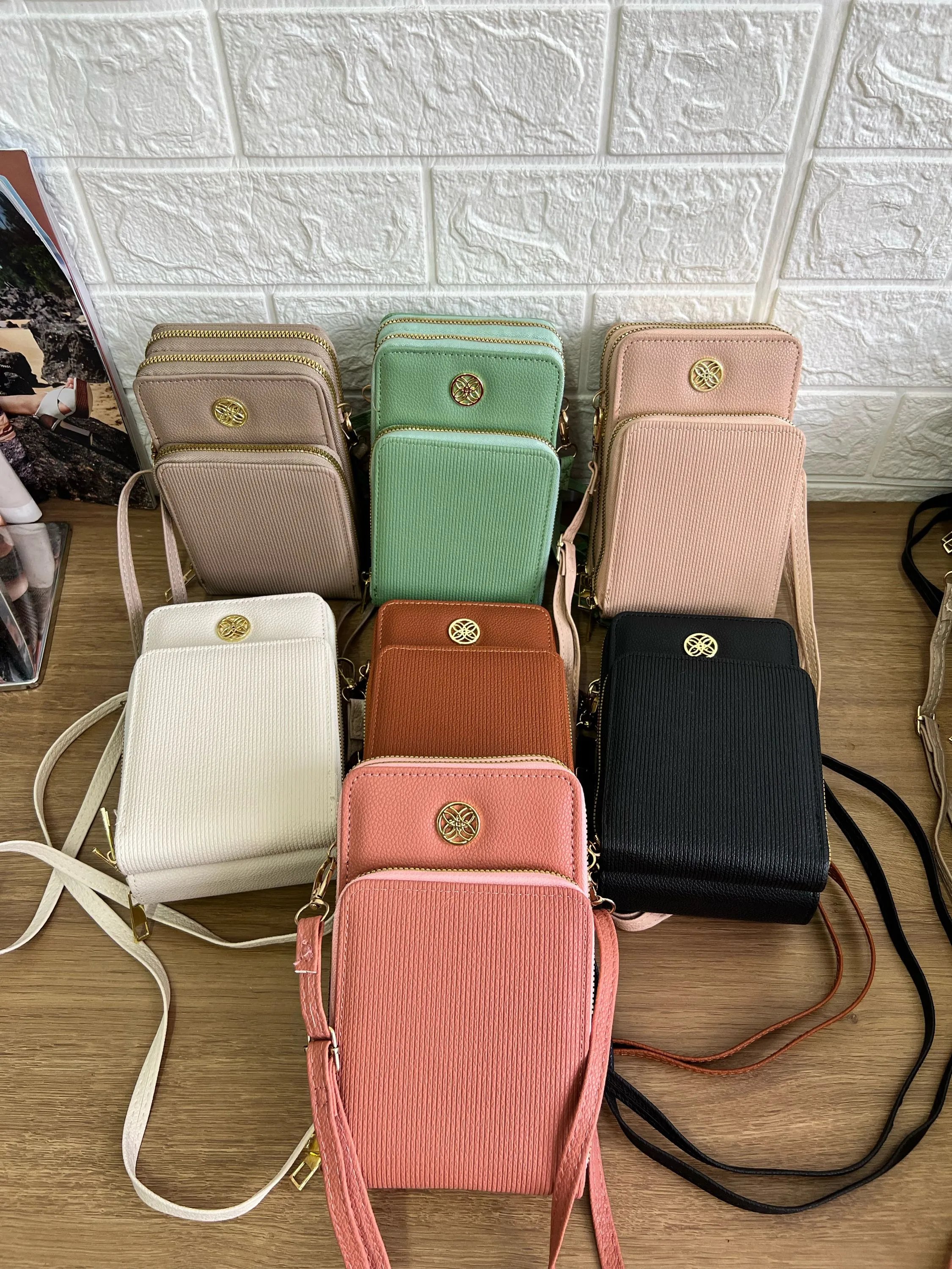 Bolsa feminina prota celular 3ziper