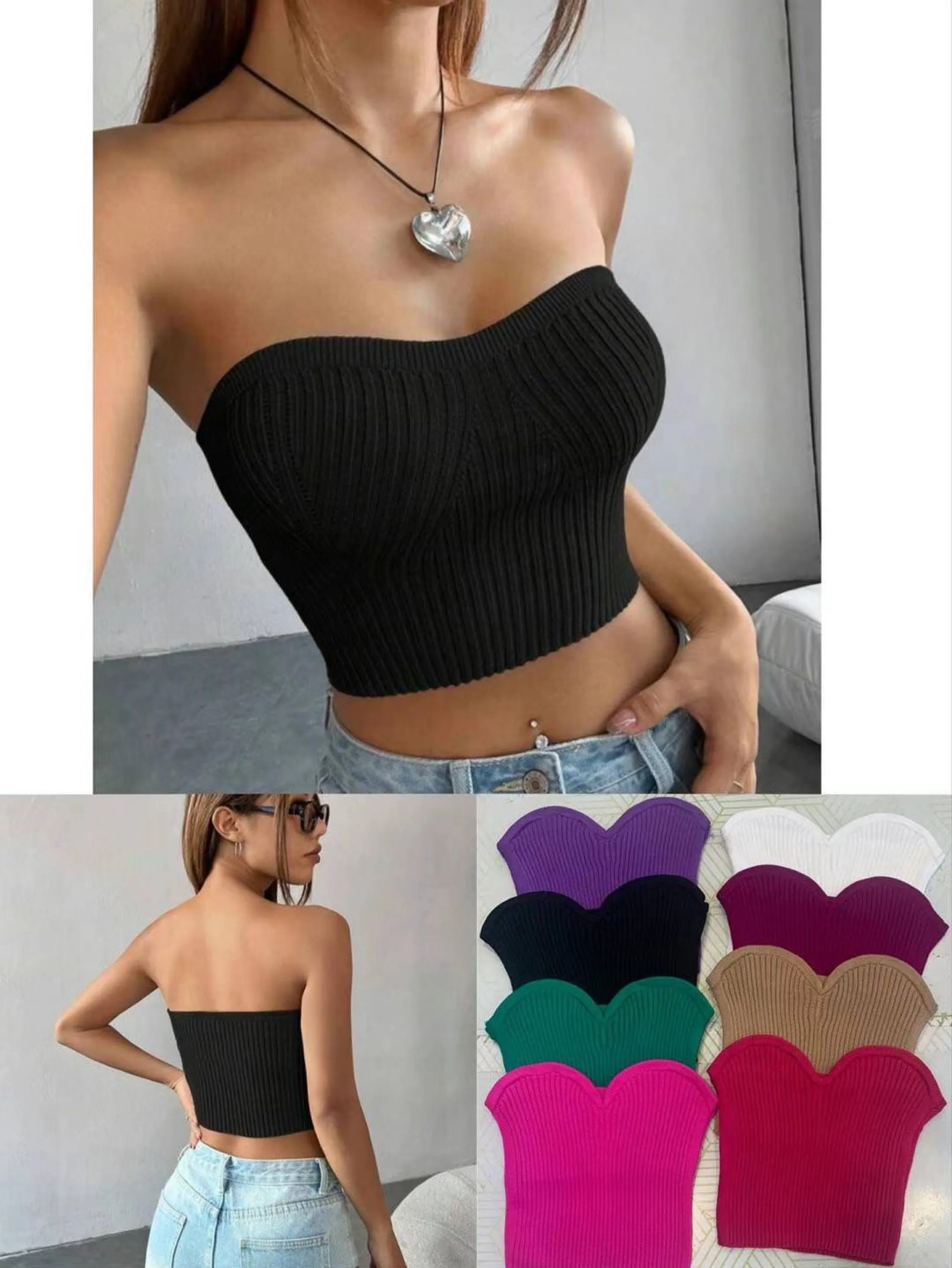 Cropped modal tricot tomara que caia linha básica