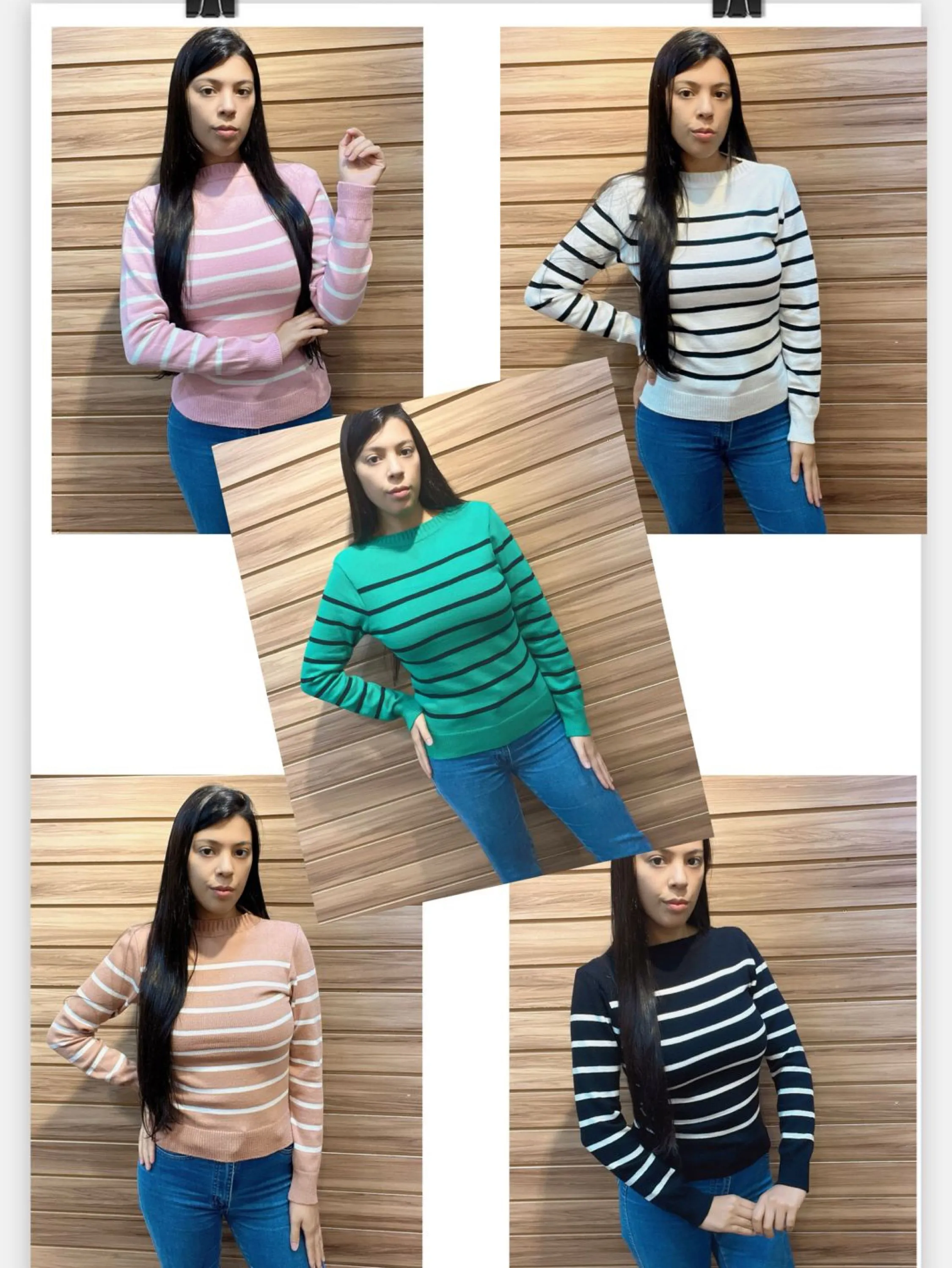 Blusa feminina modal listrada inverno