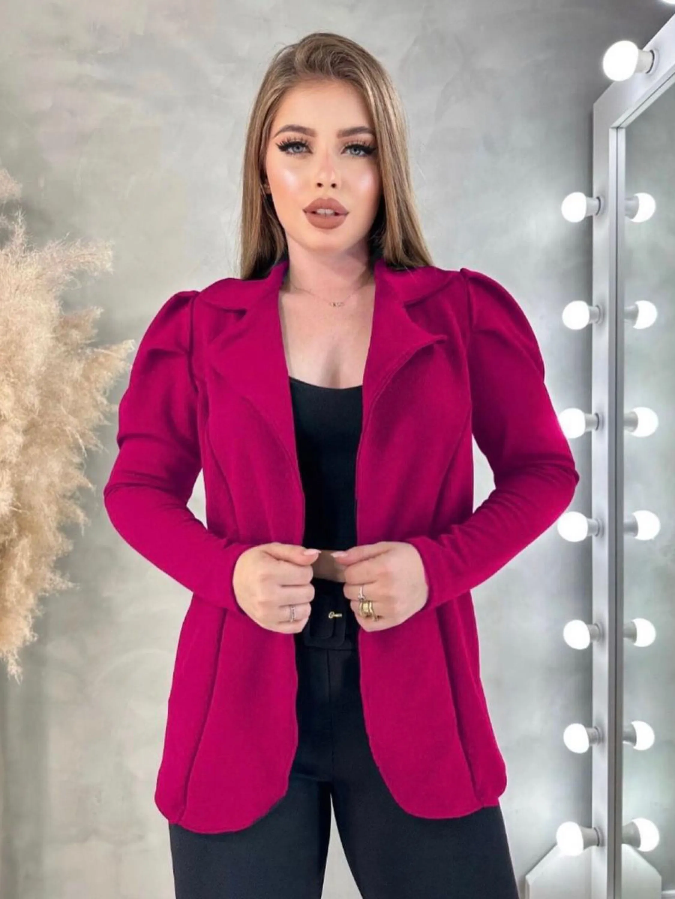 Blazer feminino premium no crepe de malha