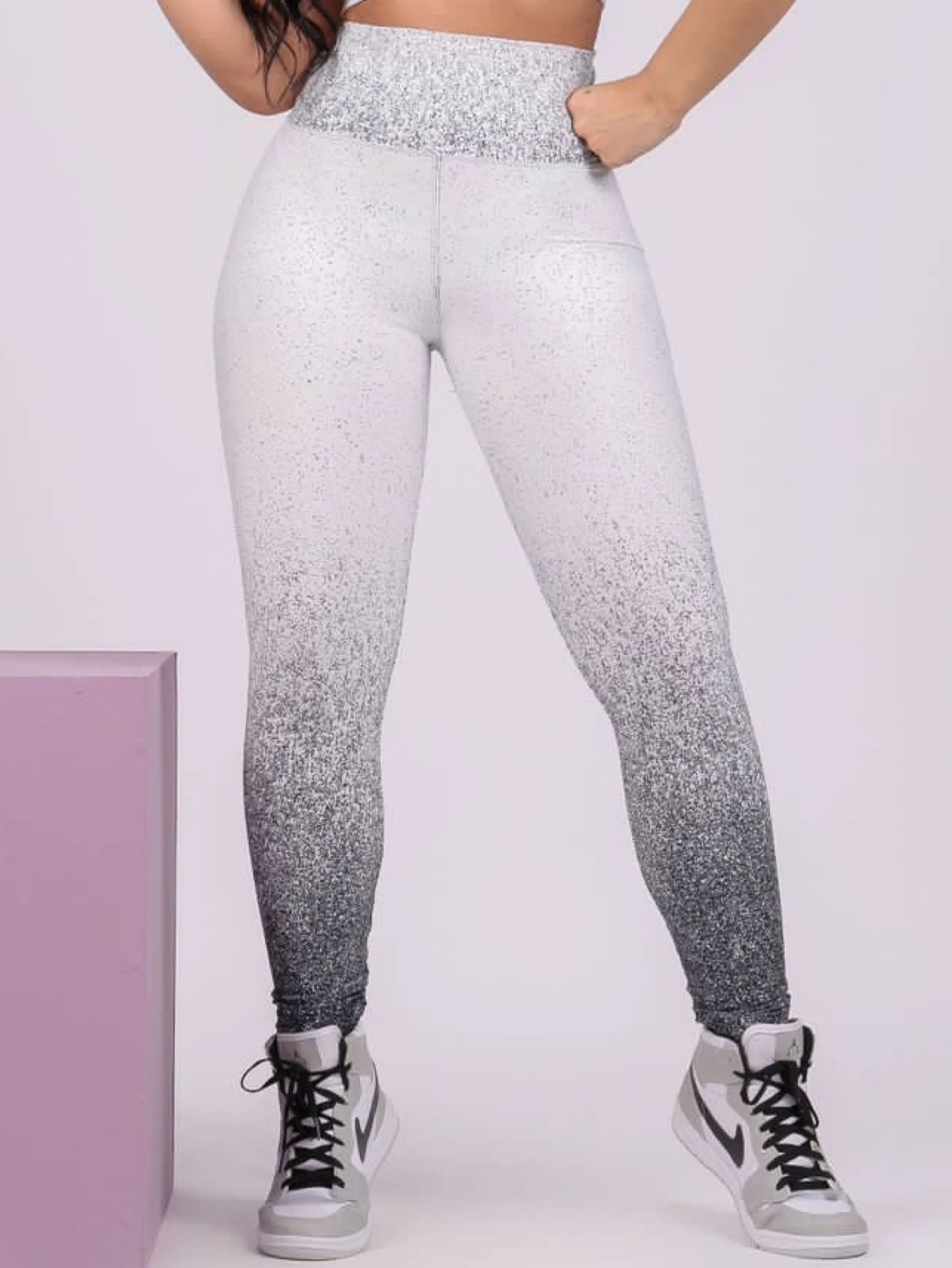 Calça leggin feminina avulsa degradê cós alto premium