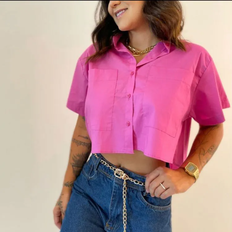 Camisa cropped fkmoda