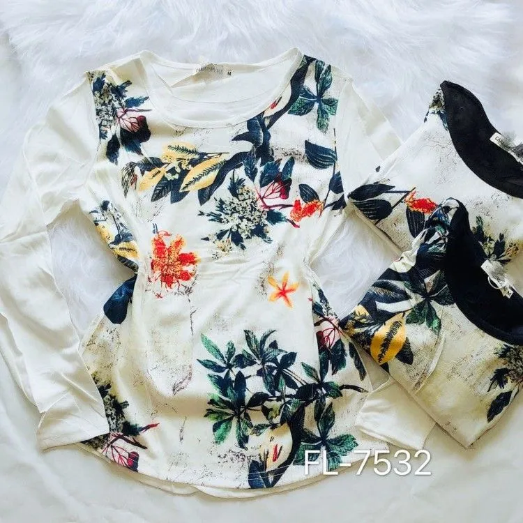 Blusa malha manga longa Flora 7532