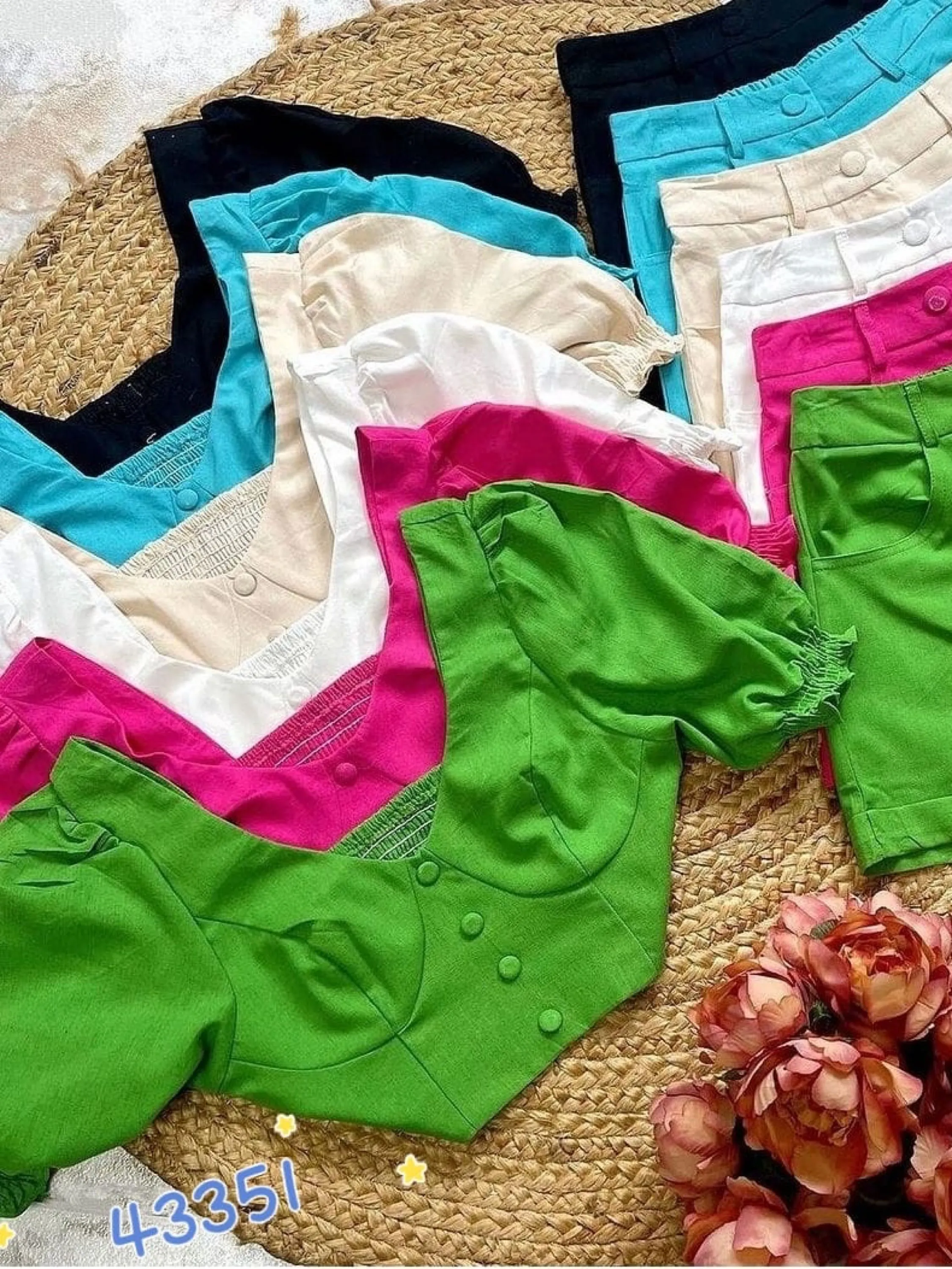 Conjunto de linho com elastano flora FL-43351