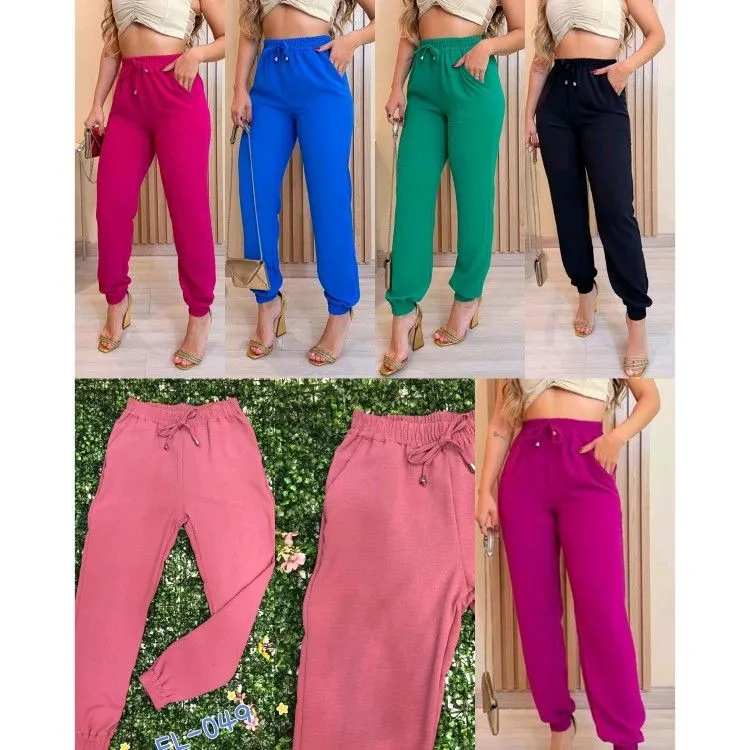 Calça jogger de duna Flora promoção