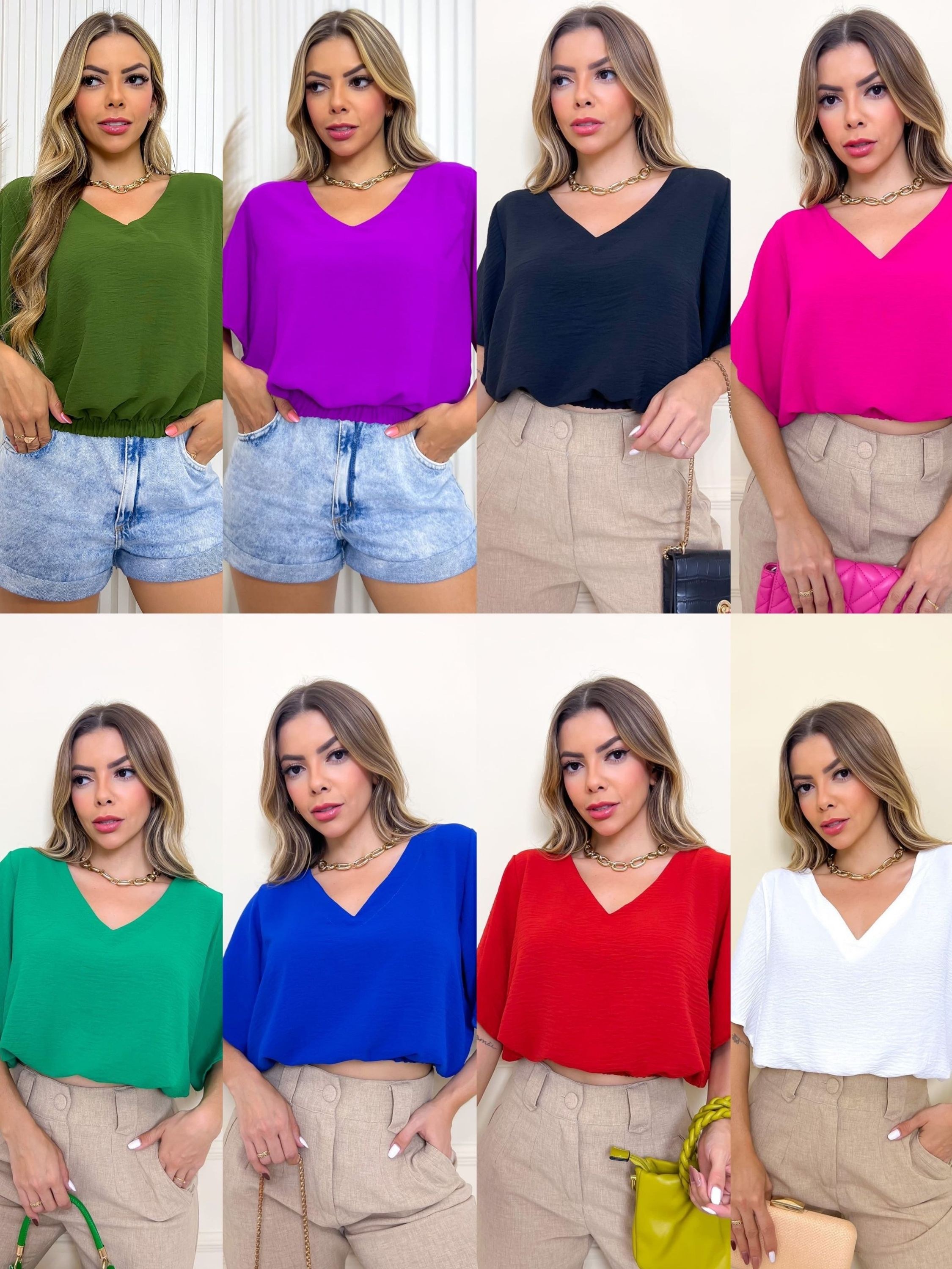 Blusa Cropped de Duna manga curta promoção B02