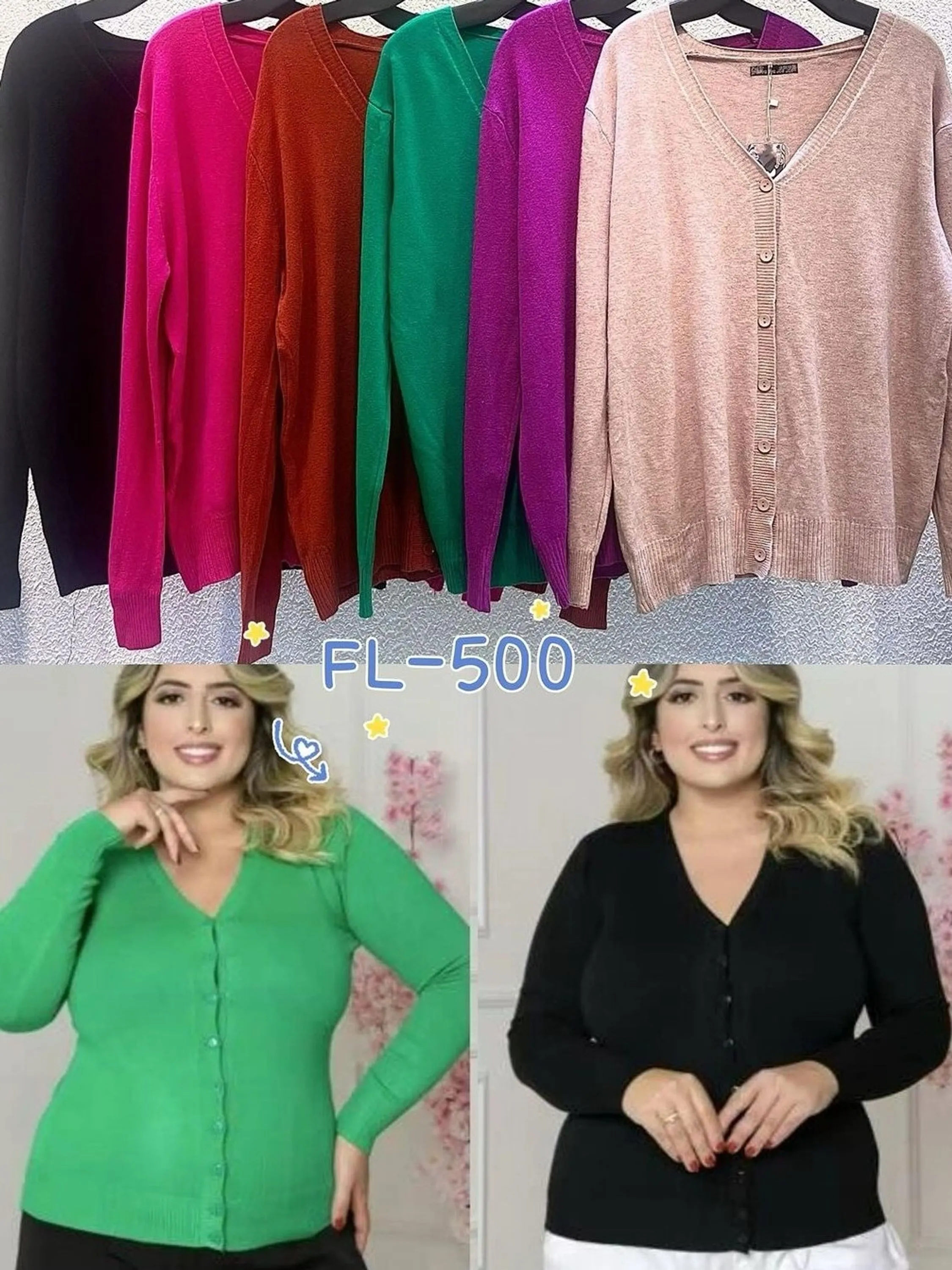 Blusa Plus size casaco lãzinha modal importado FL-500