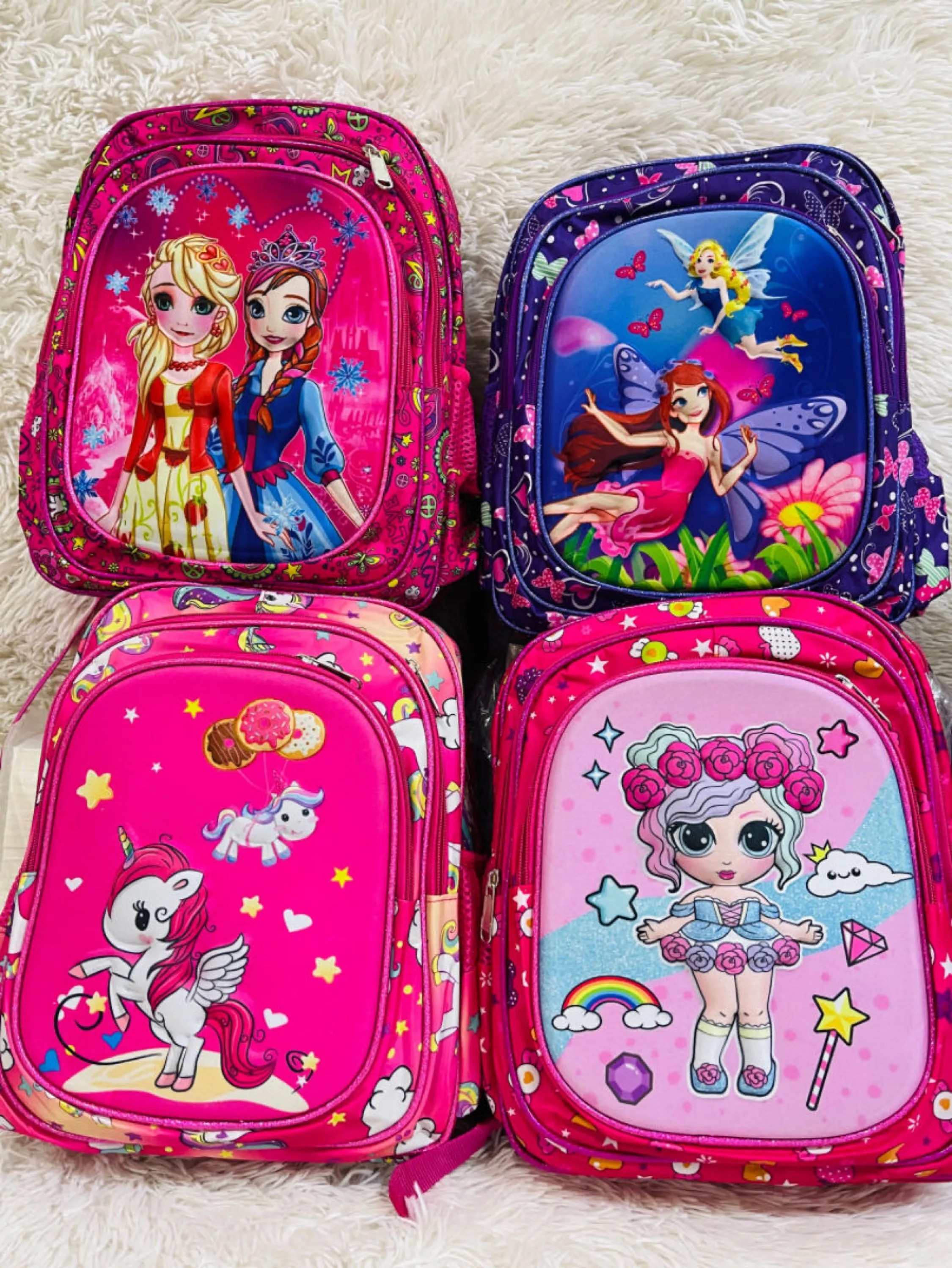 165 Mochila Infantil Impermeável De 14Polegadas Bolsa Escolar 3D Menino Bonito Dos Desenhos Animados - Cor Aleatória