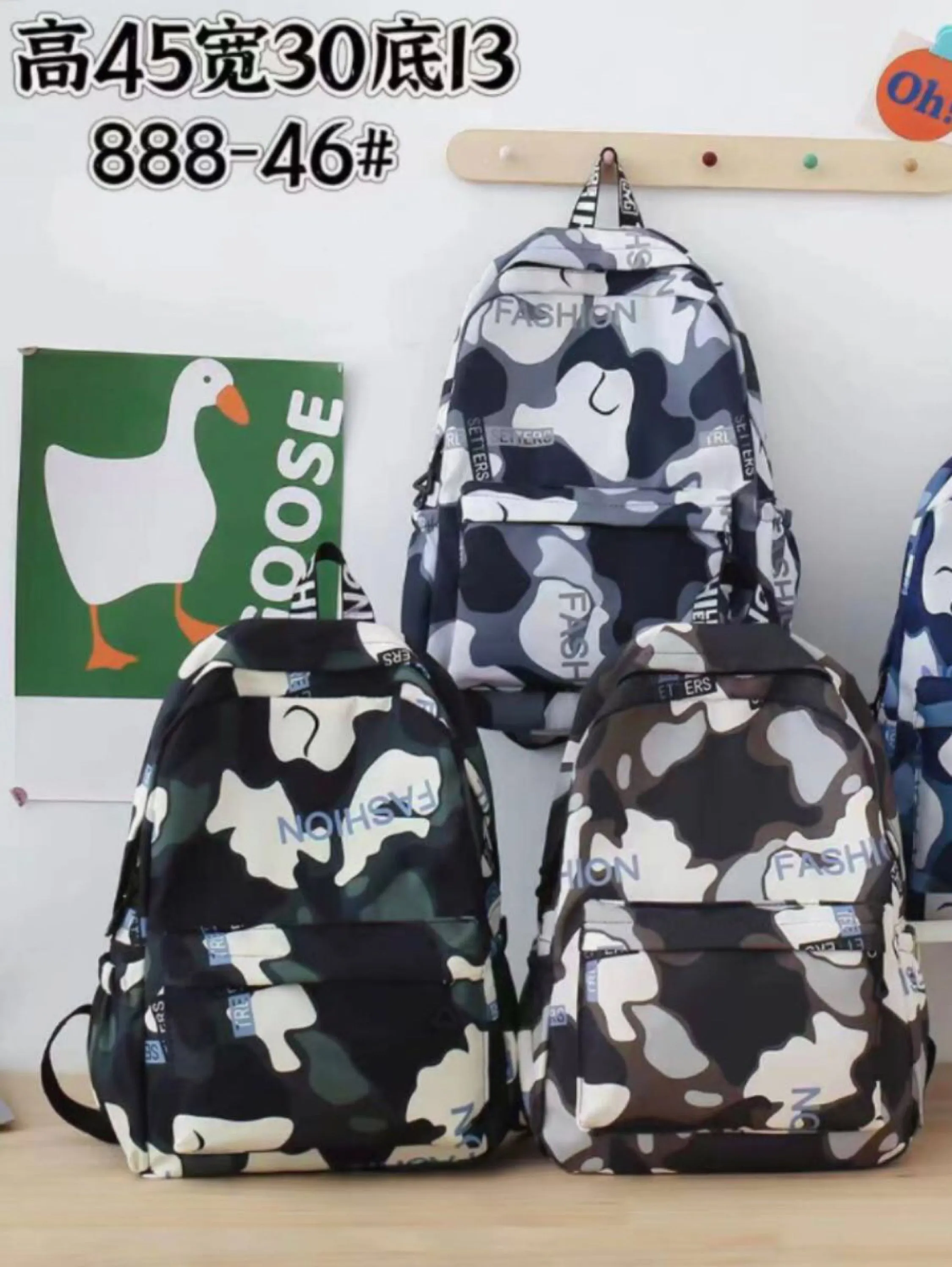 888-46 Mochila Bolsa Feminina Escolar Juvenil Adulto Grande capacidade à prova d'água