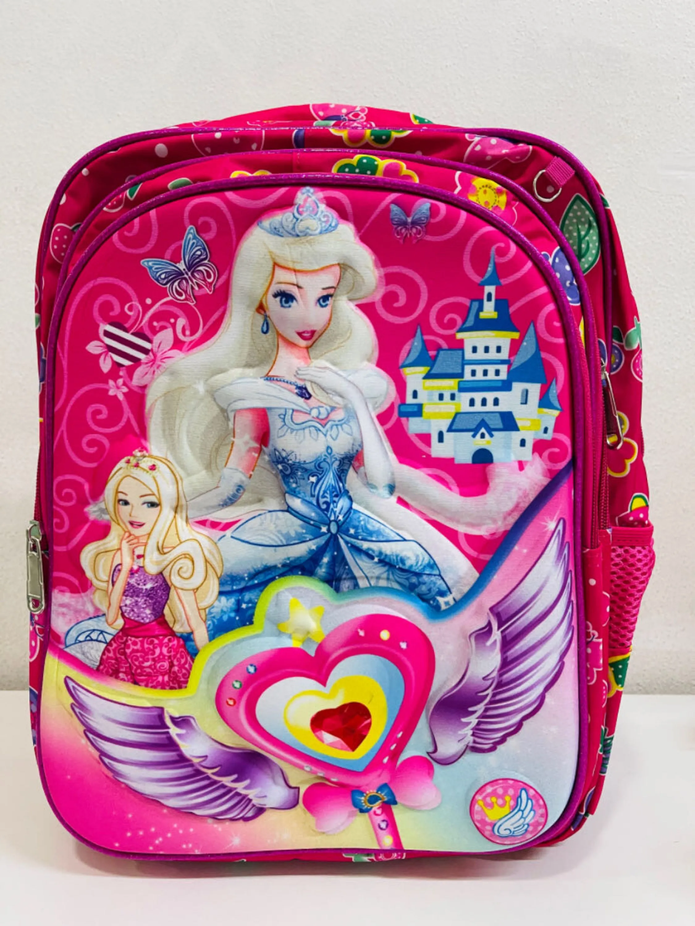 201/202 Mochila Infantil Impermeável De 16 Polegadas Bolsa Escolar 3D Menino Bonito Dos Desenhos Animados - Cor Aleatória