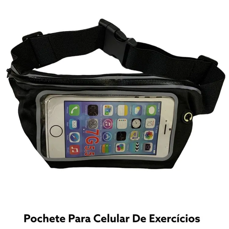 Pochete Esportiva de Cintura para Corrida / Academia / Caminhada Para Celular de até 5.5 Polegadas