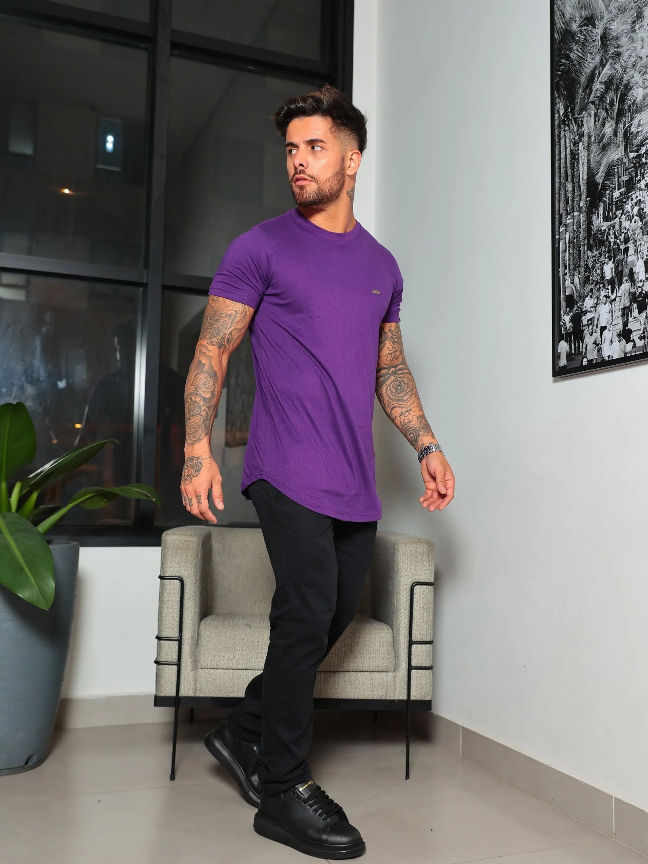 Camiseta básica longline