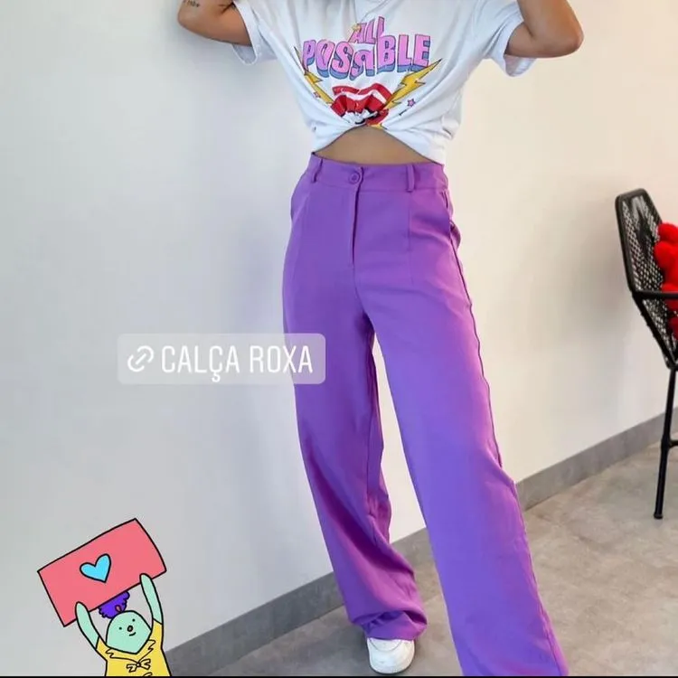 Calça pantalona de alfaiataria FW fashion