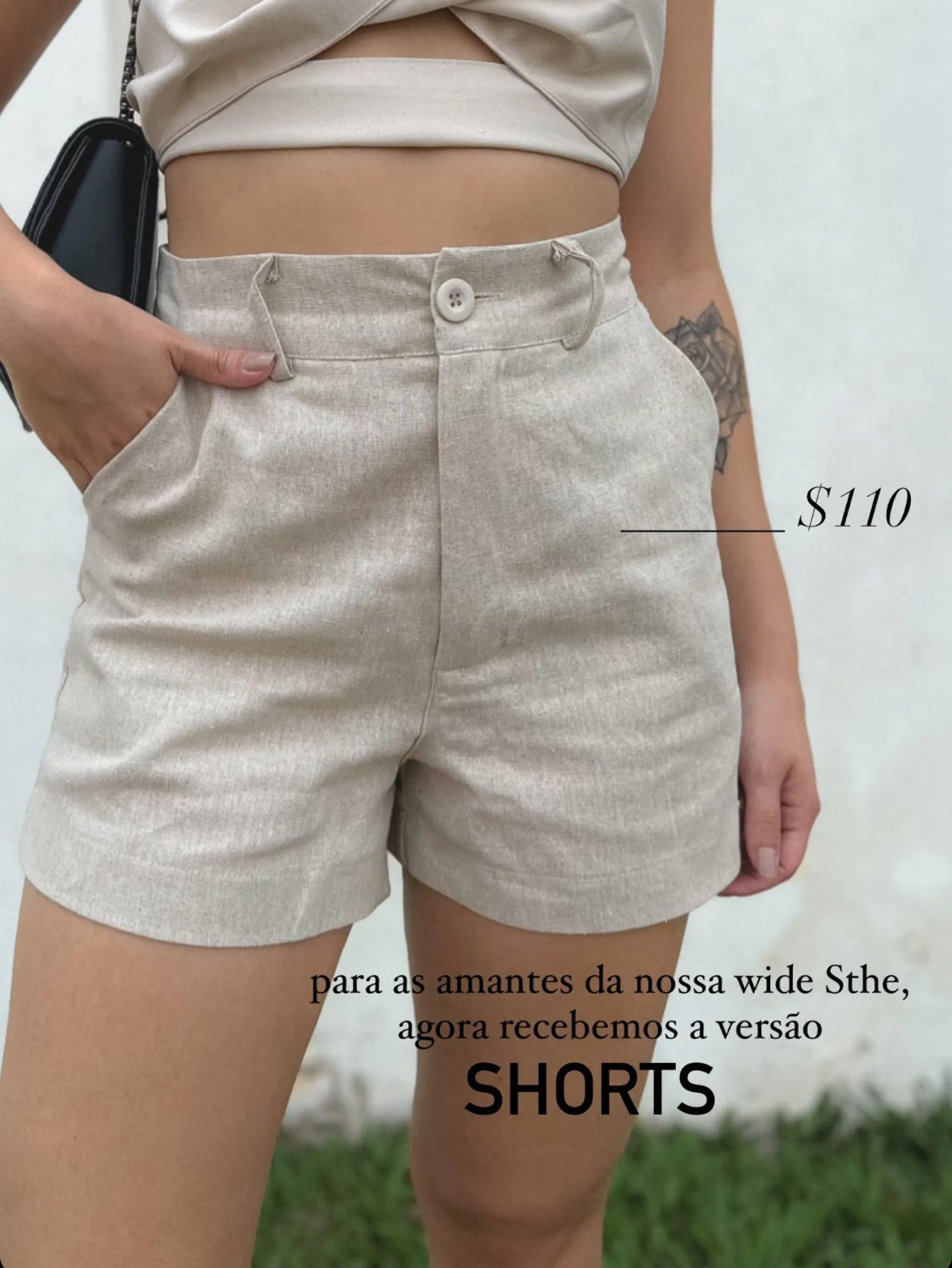 Short linho FW fashion