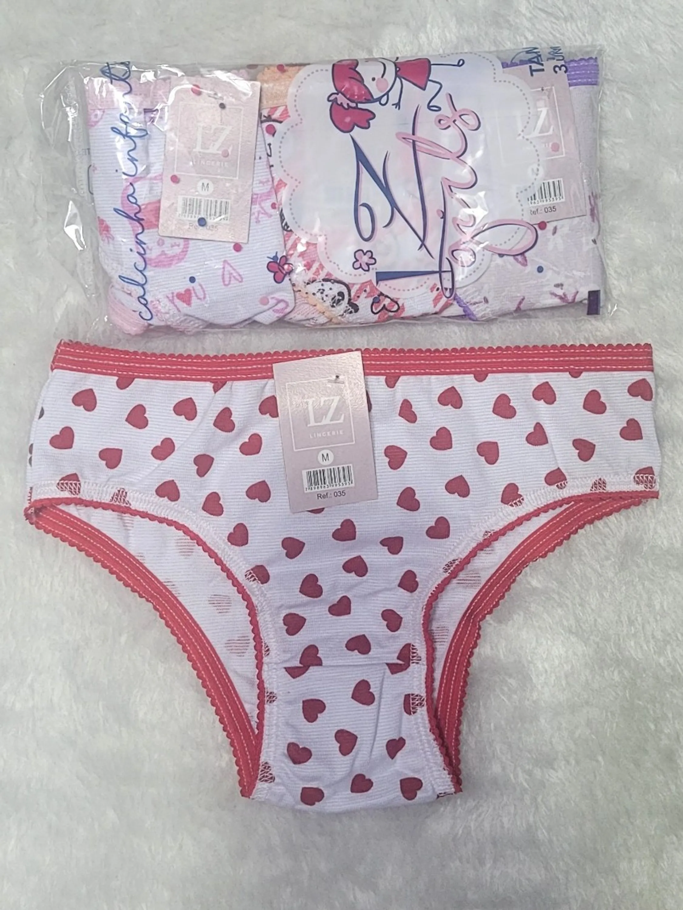 KIT 3 CALCINHA INFANTIL ESTAMPADAS