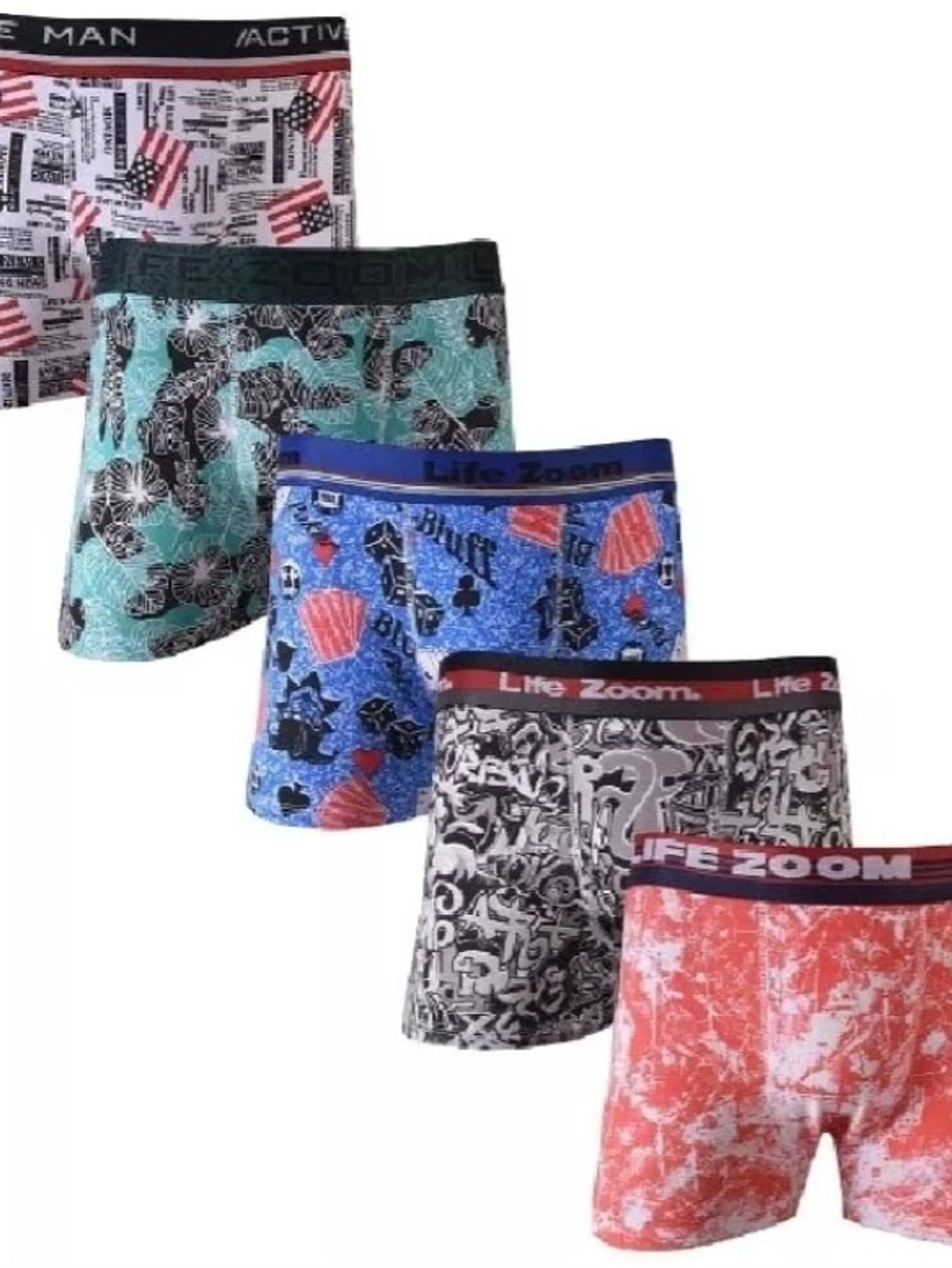 CUECA BOXER  ADULTO MICRÔFIBRA ESTAMPADA