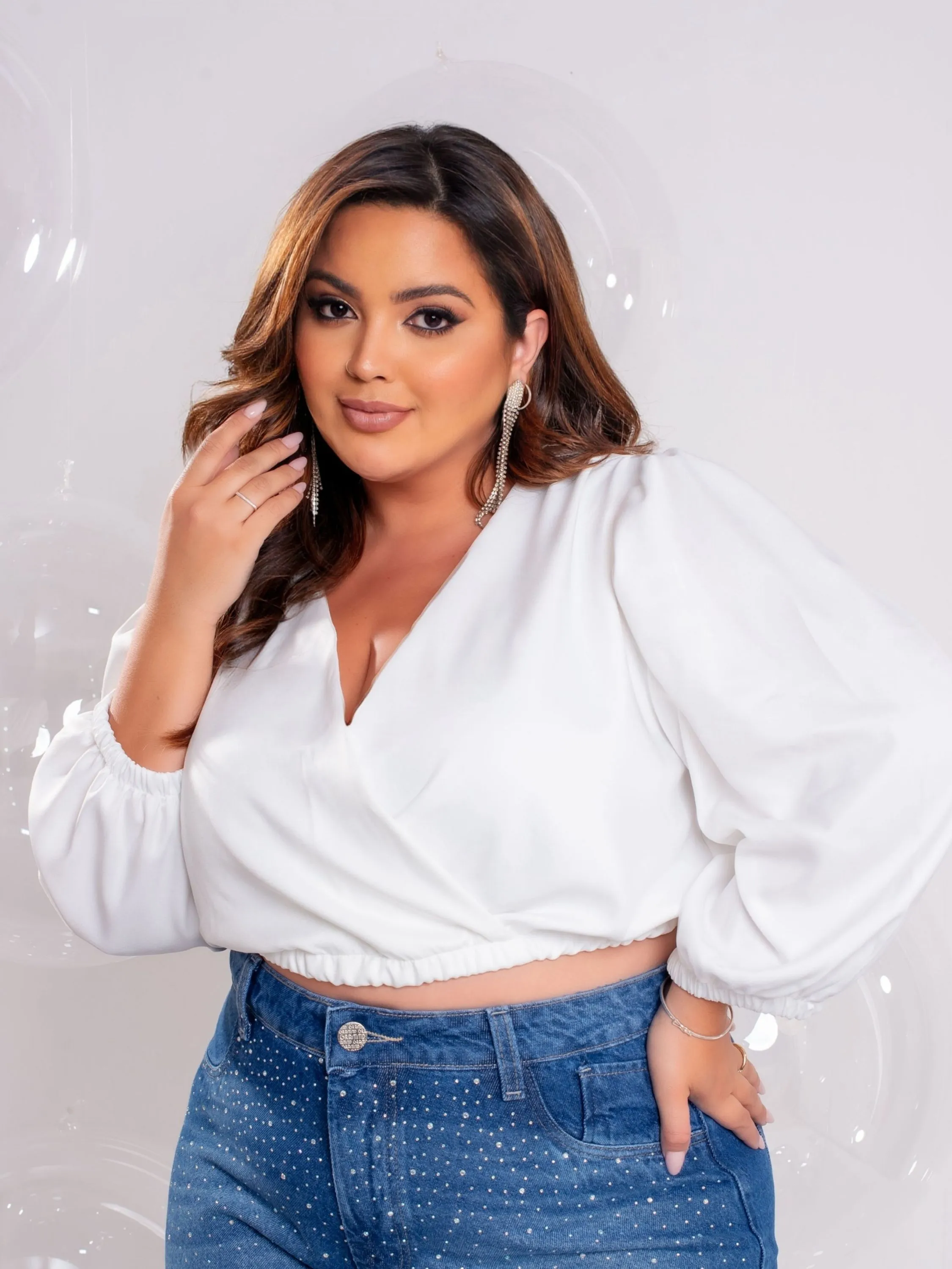 Cropped Transpassado Plus Size REF 2224