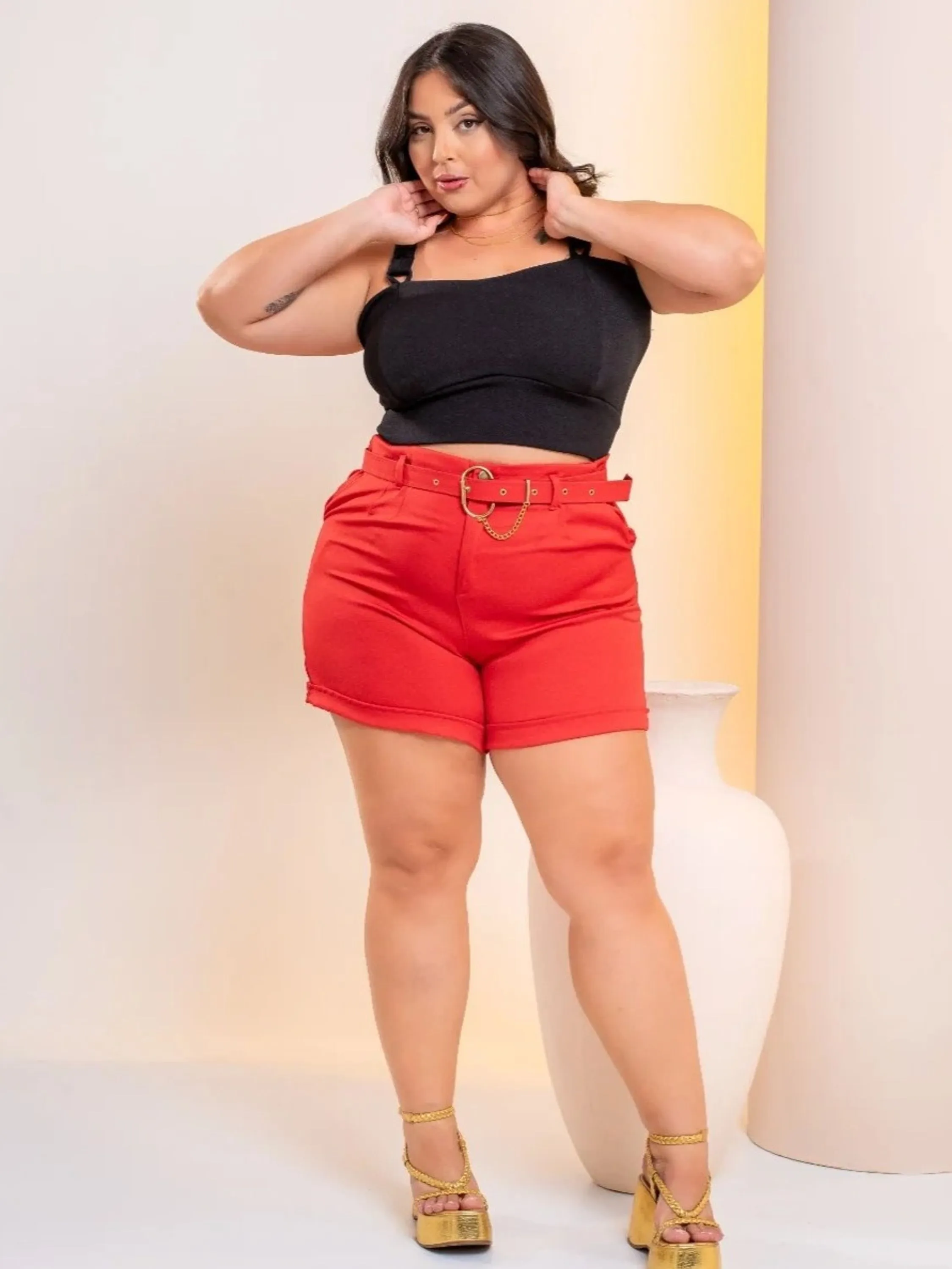 KIT com 4 shorts alfaiataria Plus Size TAMANHO 50 de cores variadas