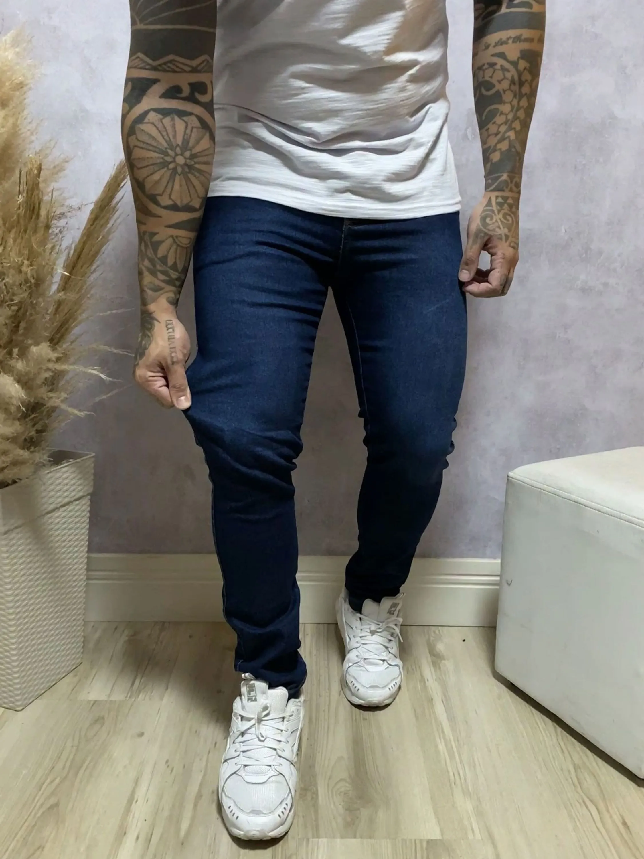 Calça Jeans Masculina Skinny Gaven Azul Medio