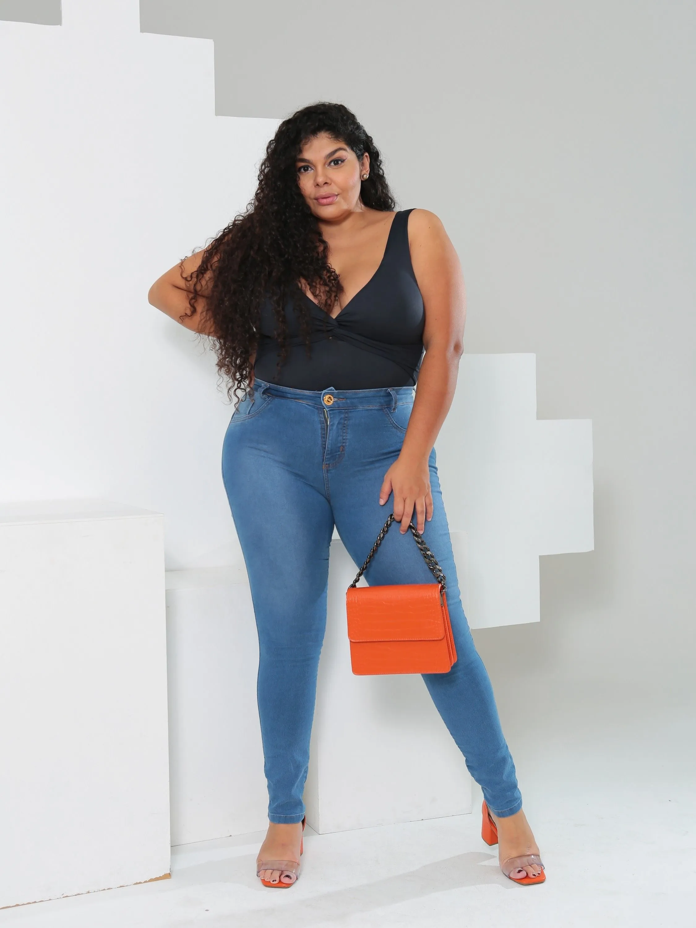 Calça Jeans Feminina Plus Size Gaven Oceano