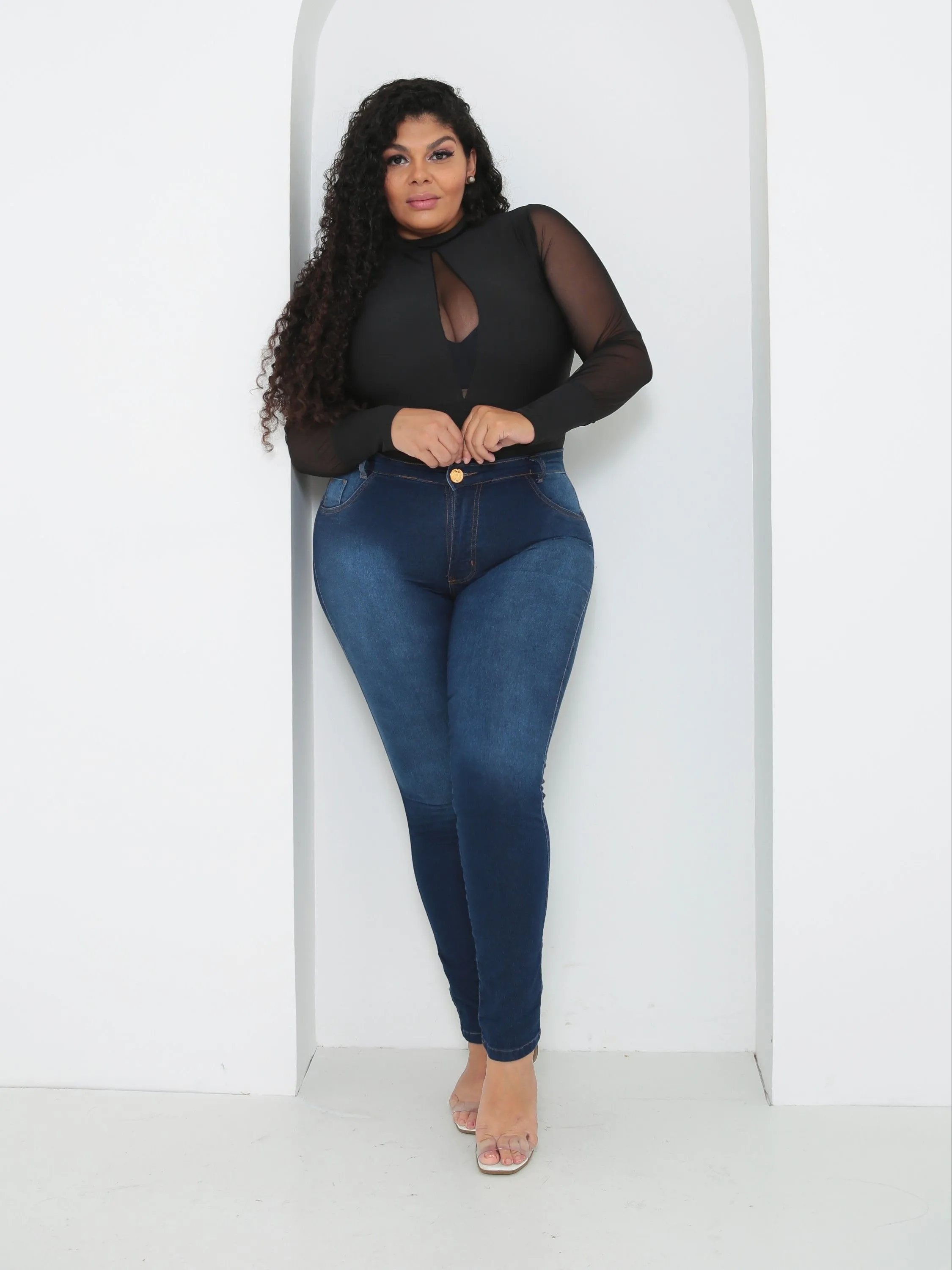 Calça Jeans Feminina Plus Size Skinny Gaven