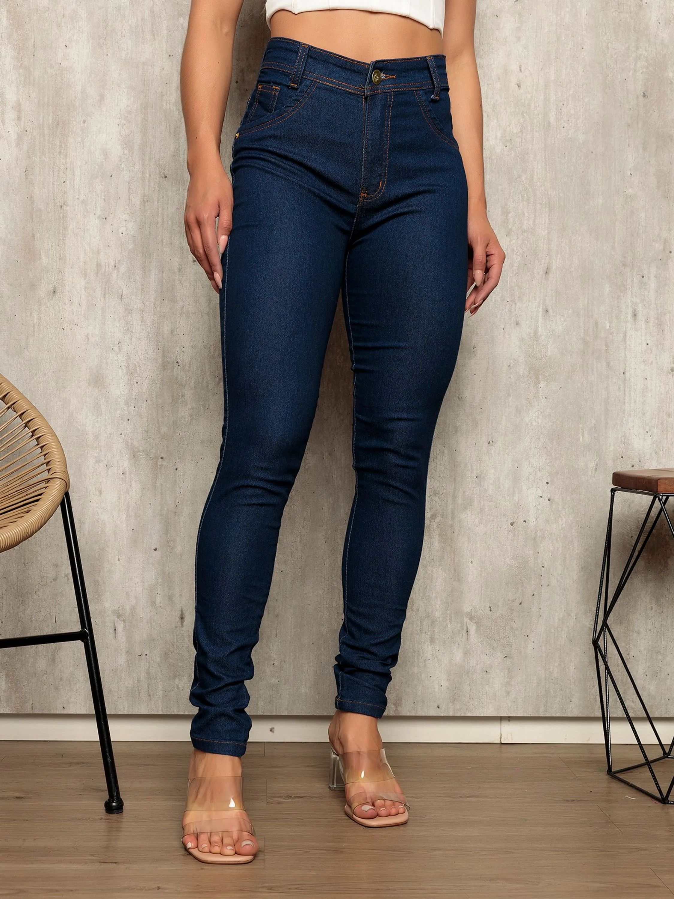 Calça Jeans Feminina Skinny Gaven Azul Escura