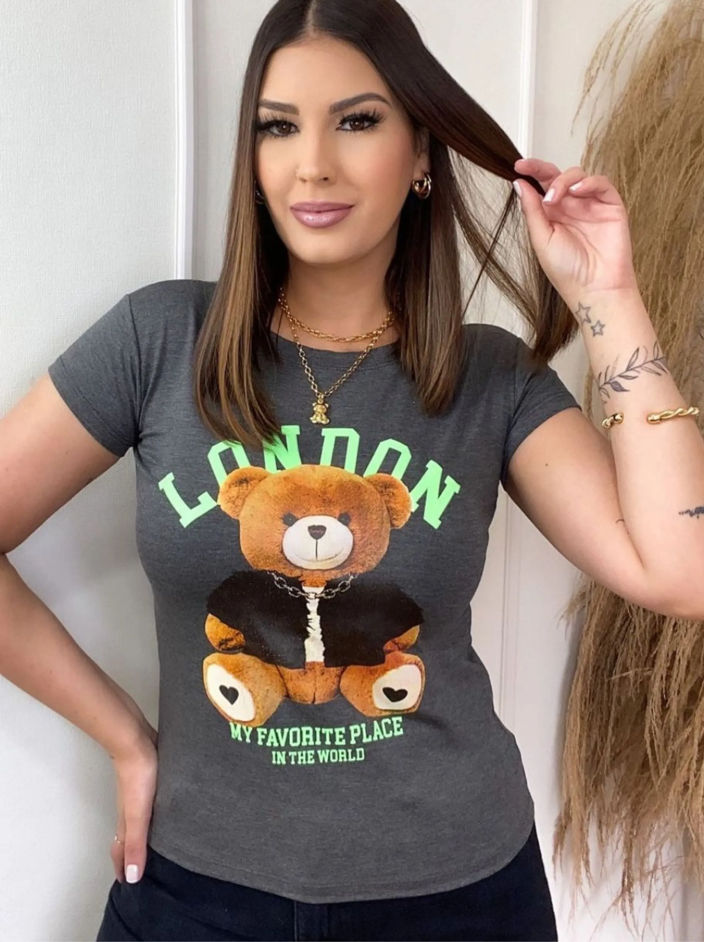 Blusa t shirt ursinho london