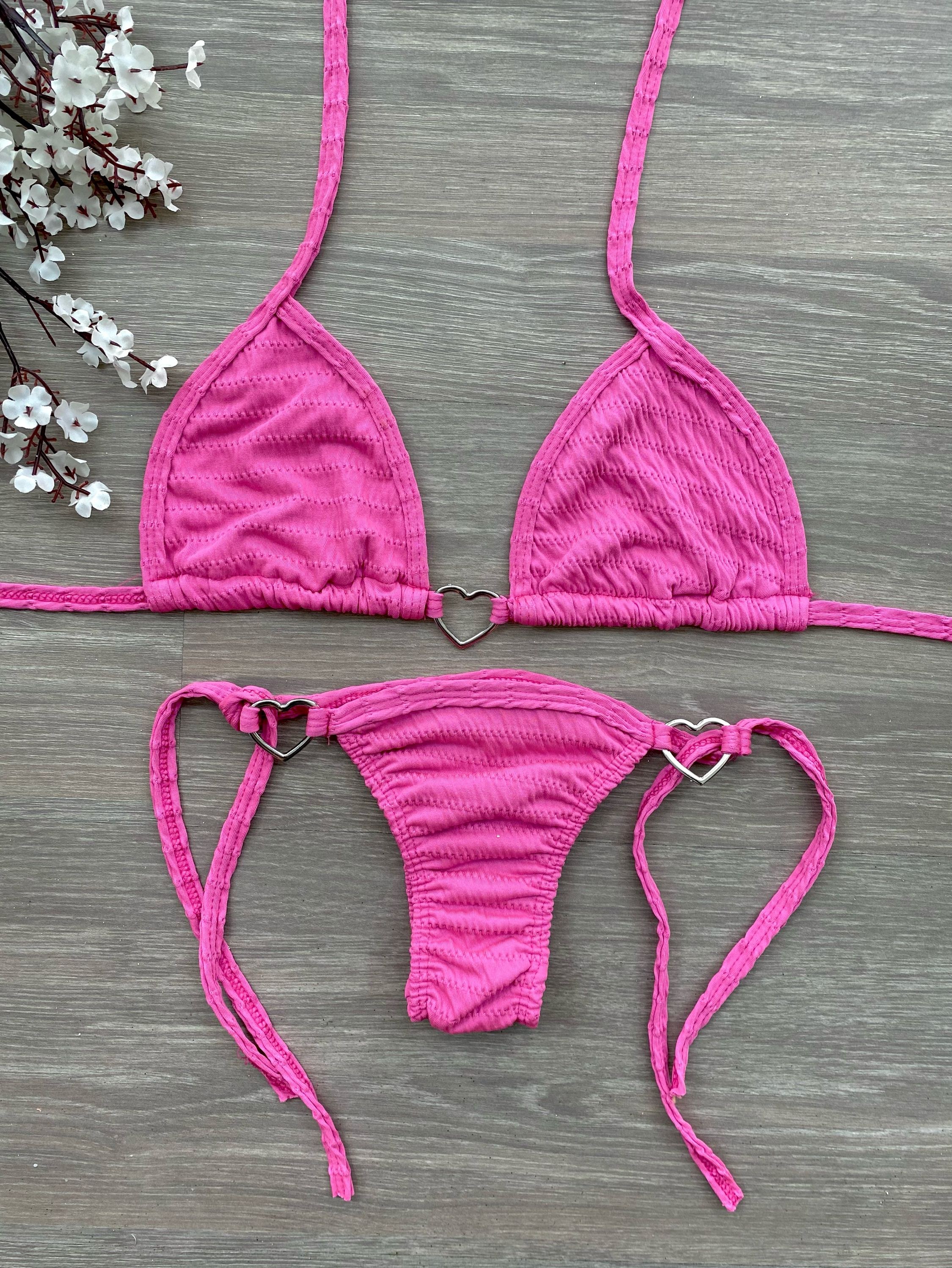 Biquíni textura de coração