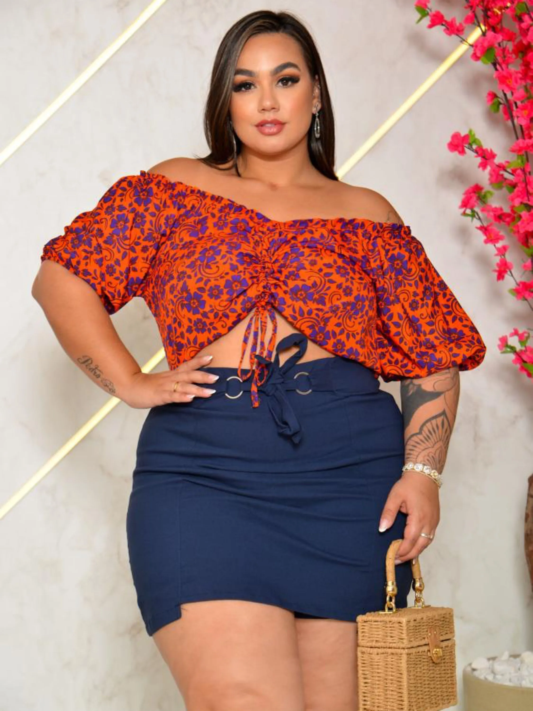 SHORT SAIA BENGALINE PLUS SIZE