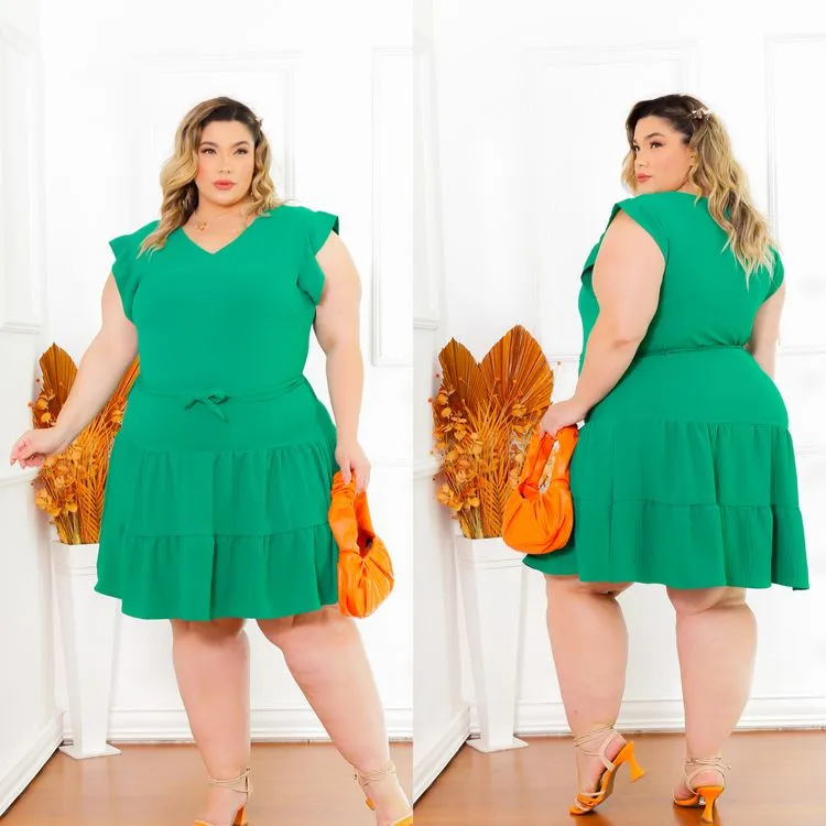 X-65 Vestido duna Plus size Glória W&Y