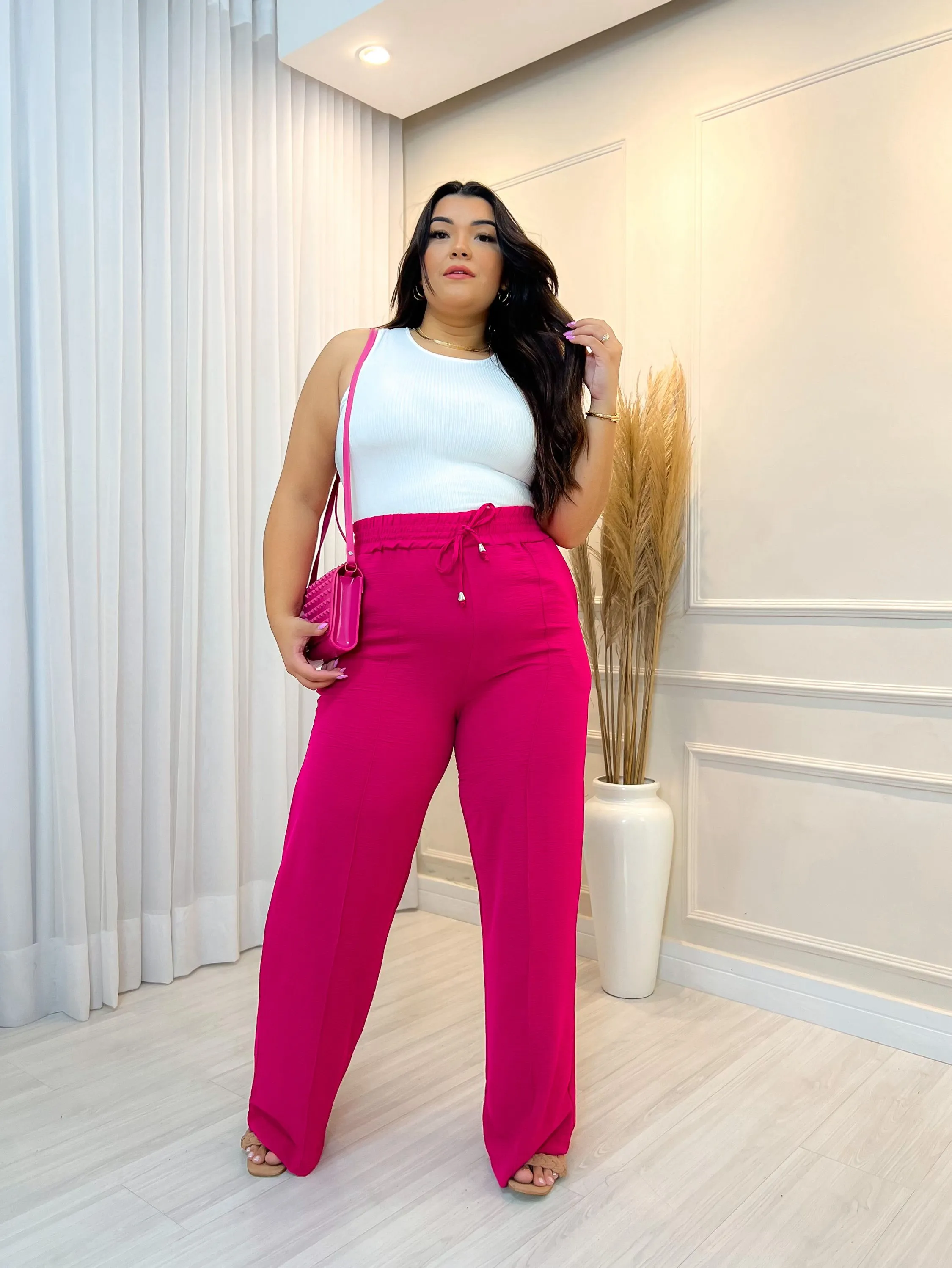 X-147 Calça Pantalona duna Plus size Gloria W&Y