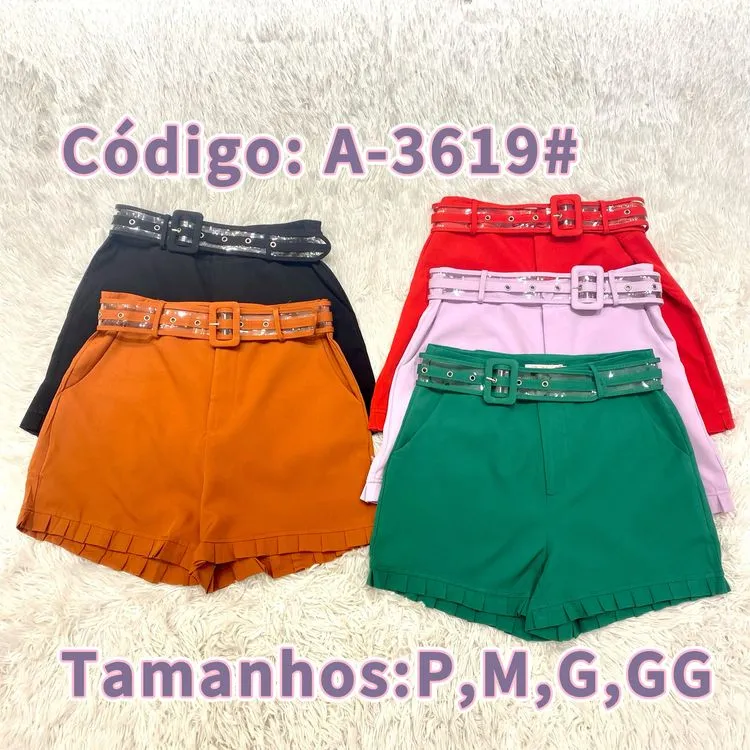 Short com cinto Gloria W&Y