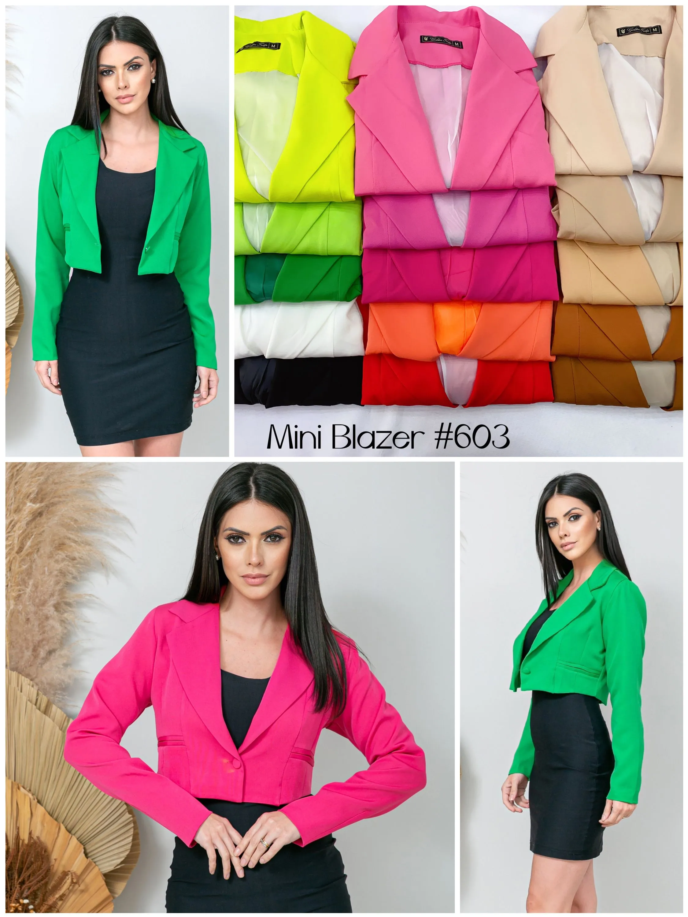 Mini Blazer feminina alfaiataria forrado #603