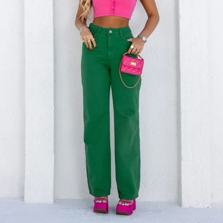 Calça Feminina Wide Leg Básica 29025 verde