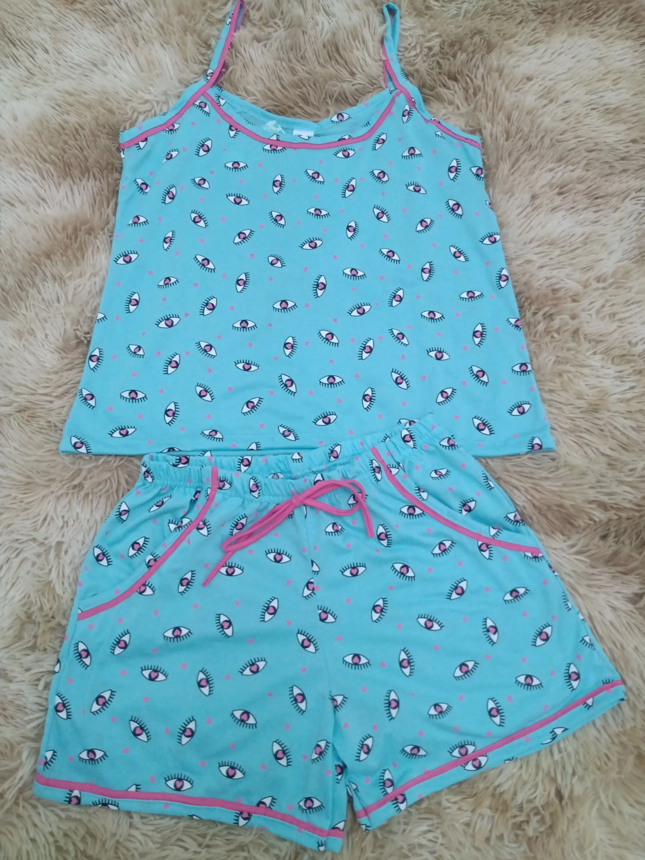 Pijama feminino alça olho grego