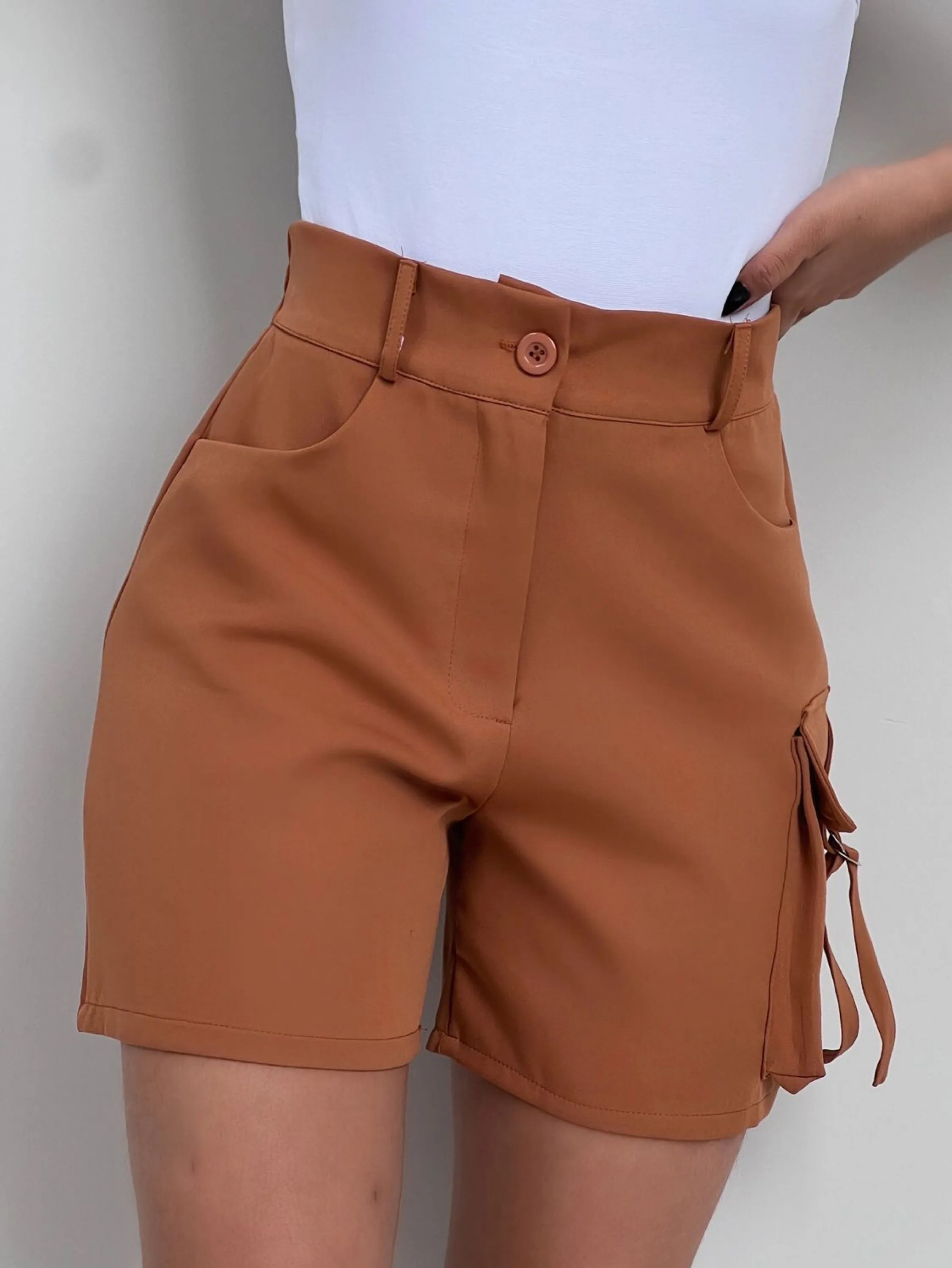 Shorts alfaiataria com elásticos no cós YY2539