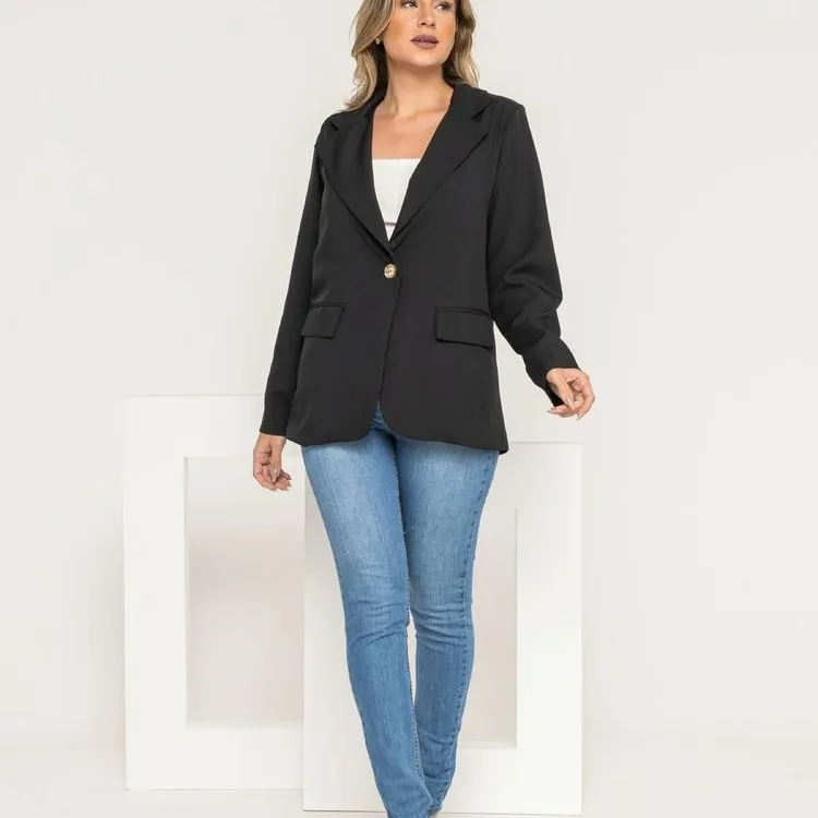 Blazer alfaiataria com ombreiras YY2285