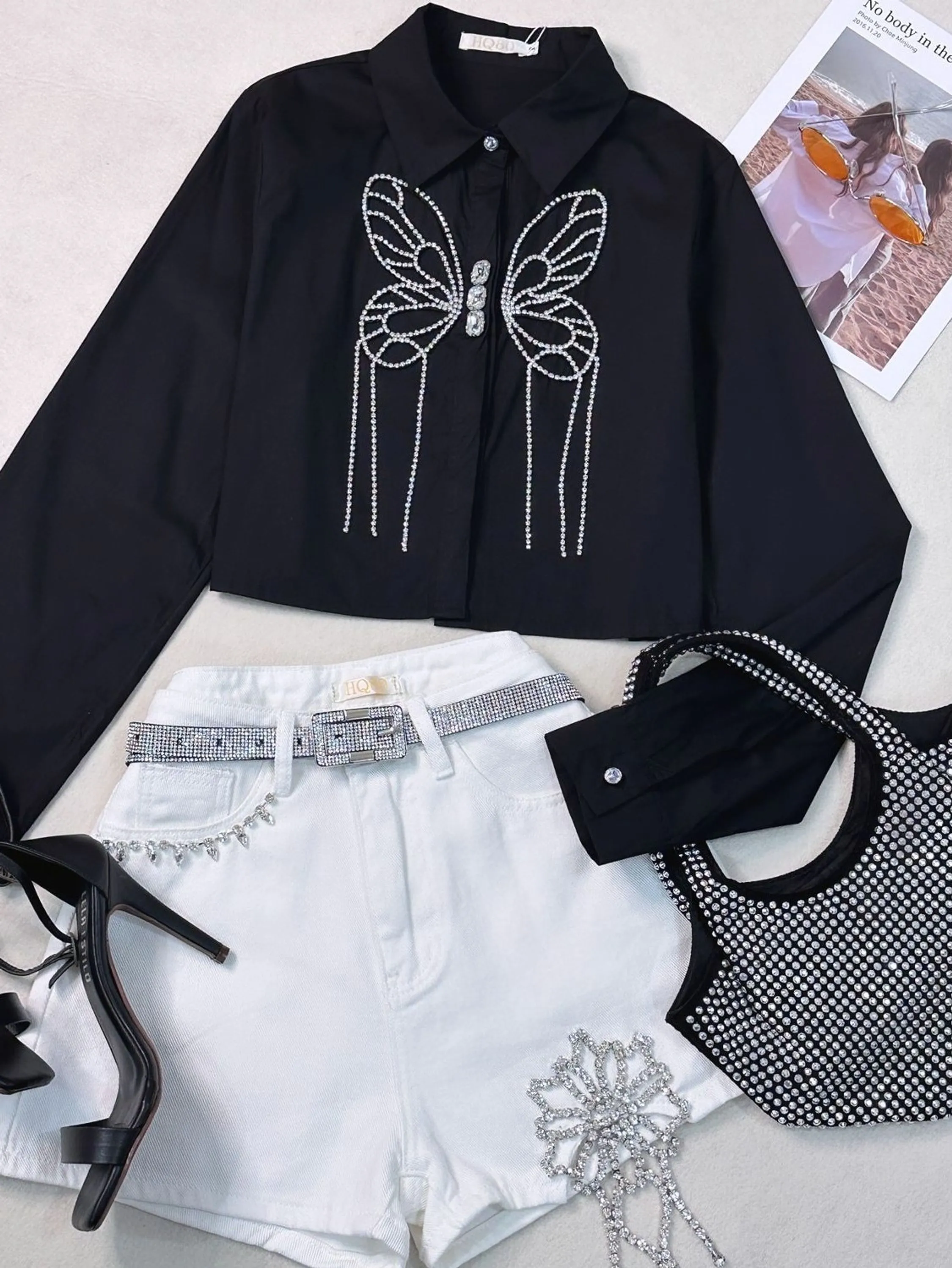 Blusa strass borboleta HQ15-269