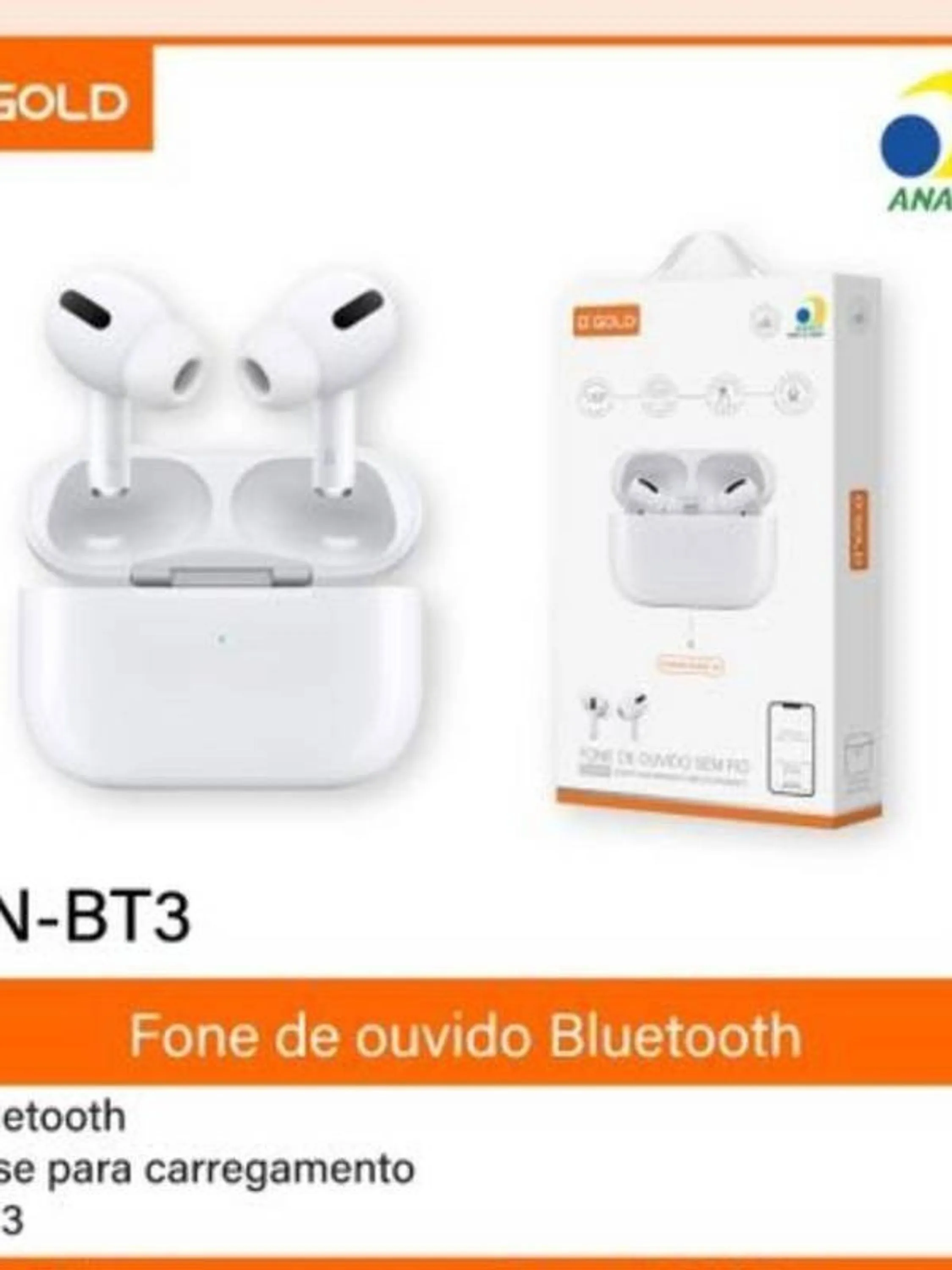 Fone de ouvido bluetooth Gold fn-bta3