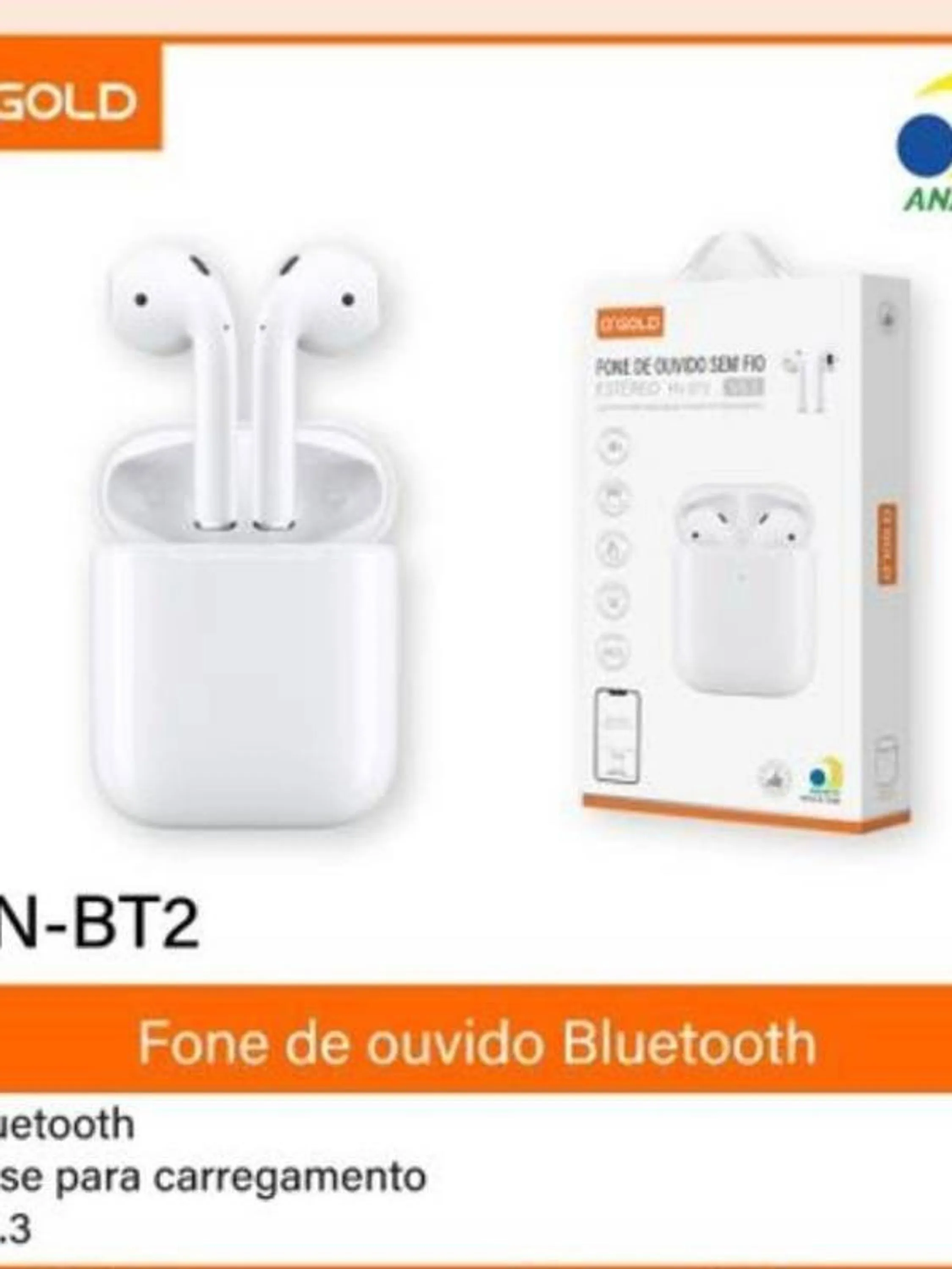 Fone de ouvido bluetooth Gold fn-bt2