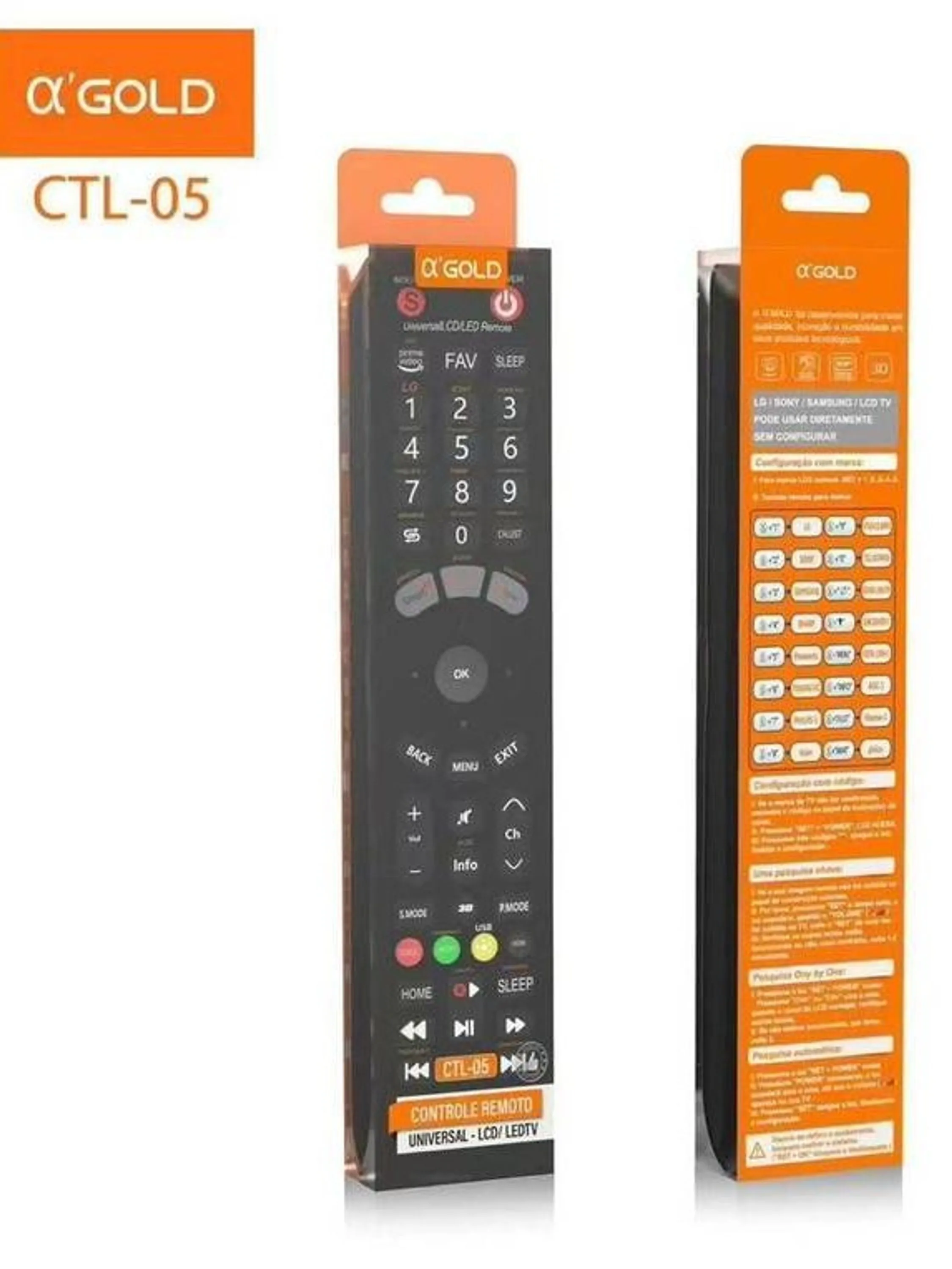 Controle universal para televisão Gold ctl-05