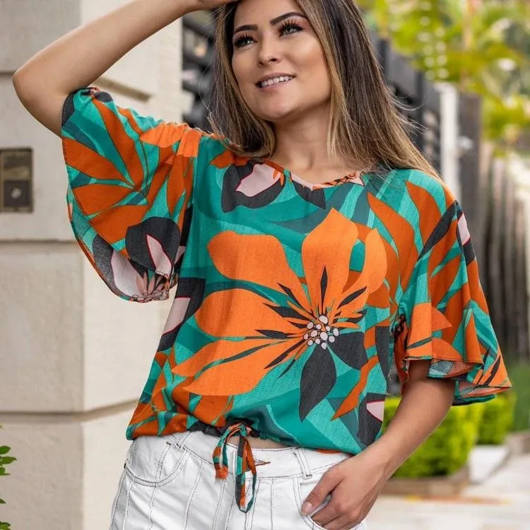 Blusa viscolinho manga morcego