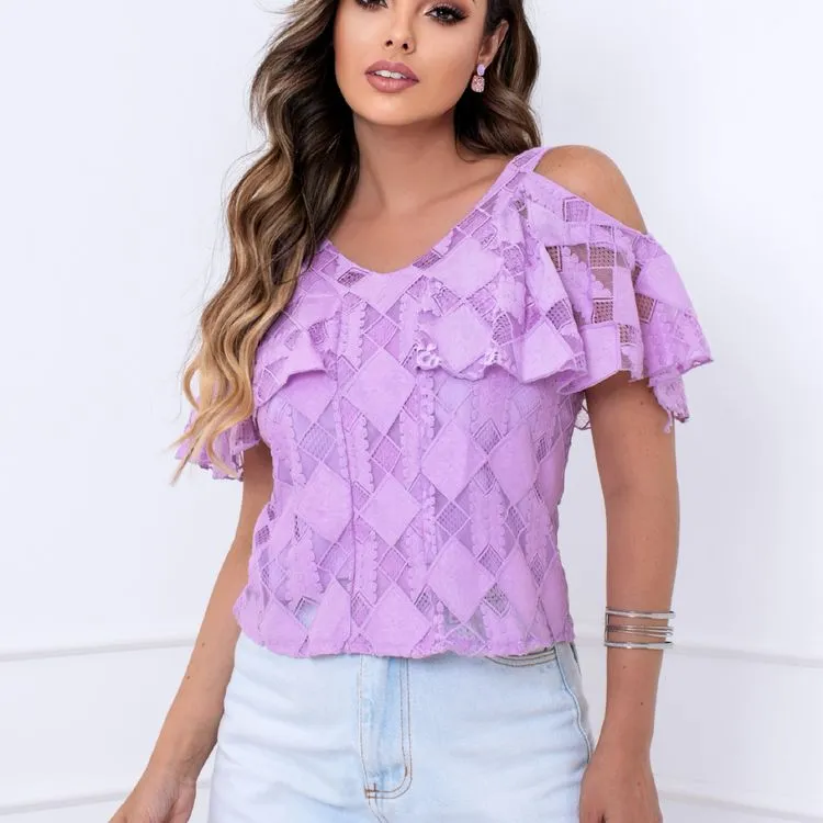 Blusa ciganinha de renta femenina