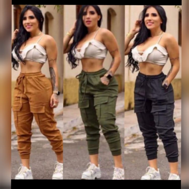 LINDA CALÇA JOGGER BENGALINE COM BOLSO FRONTAL