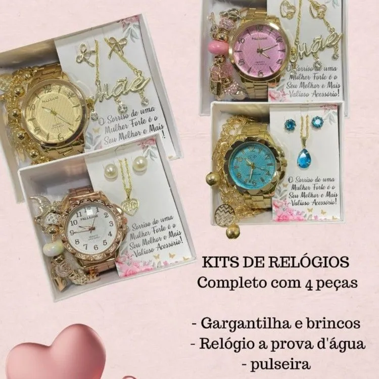 kit com 6 caixas de relógios Feminino + frete grátis