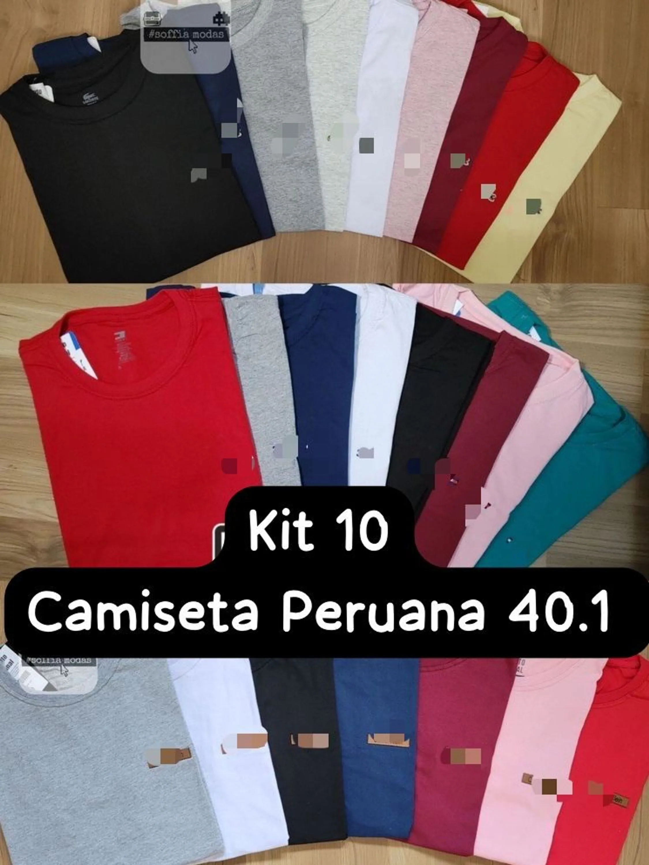 Kit revenda com 10 camisetas peruanas malha 40.1 todos tamanhos