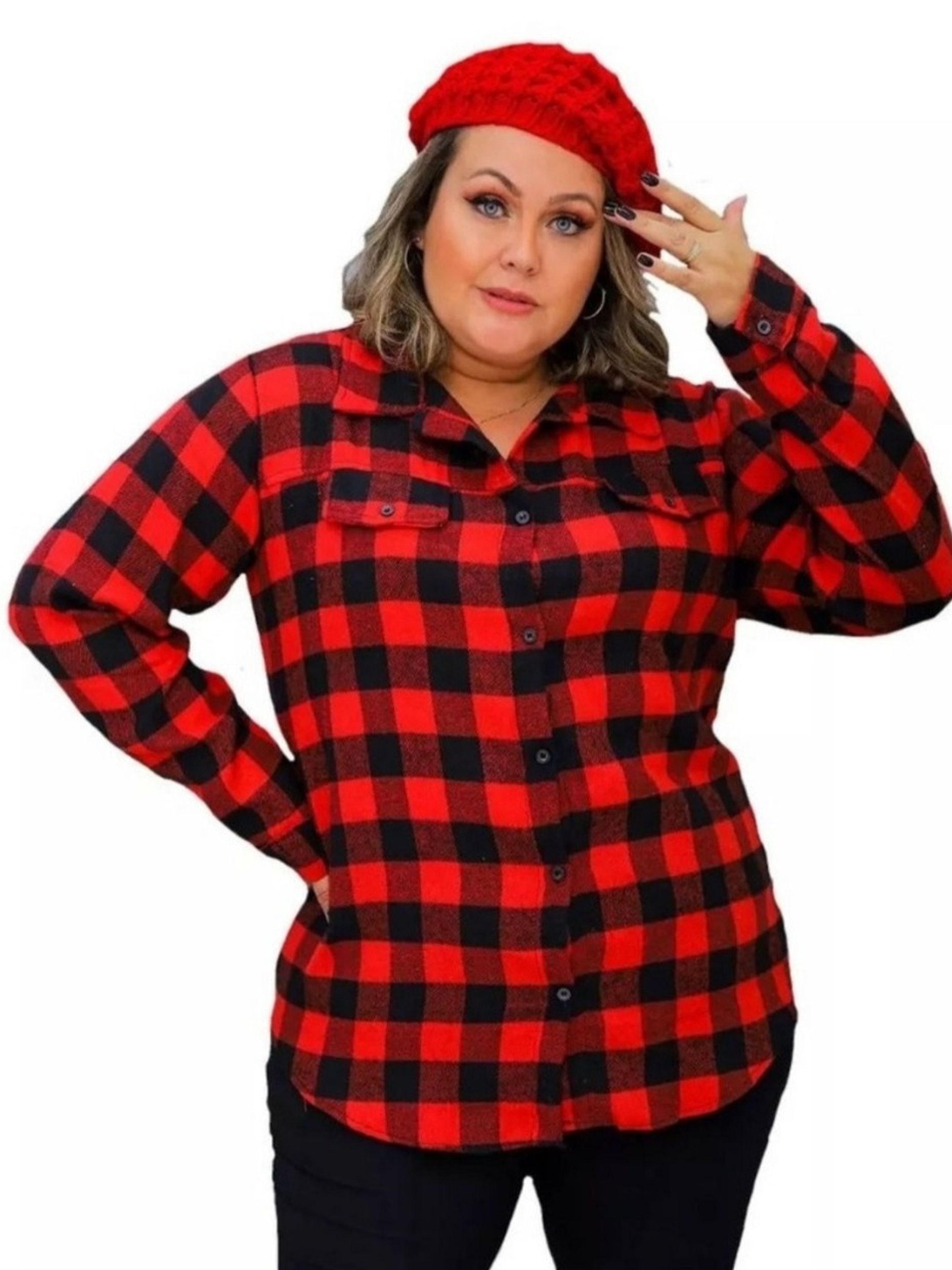 Kit 6 Camisas Xadrez Flaneladas Plus Size G1 G2 G3